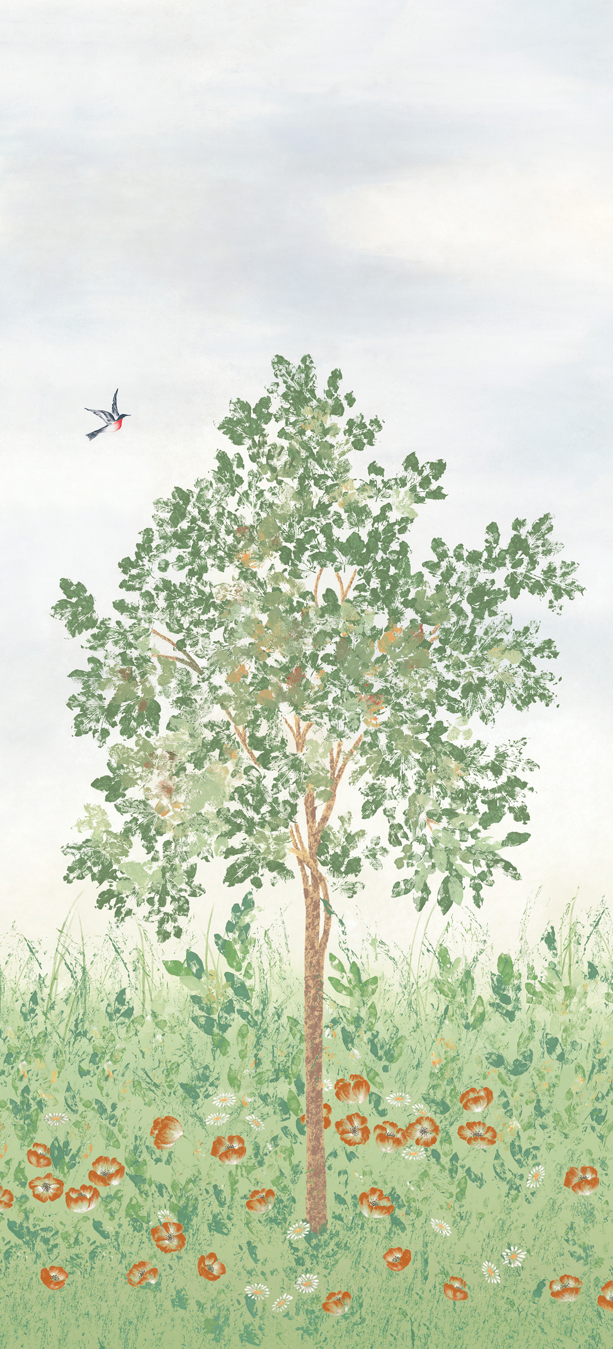 Papier peint panoramique Arbre Fresco Naturel A - 1/2/3 - Isidore Leroy