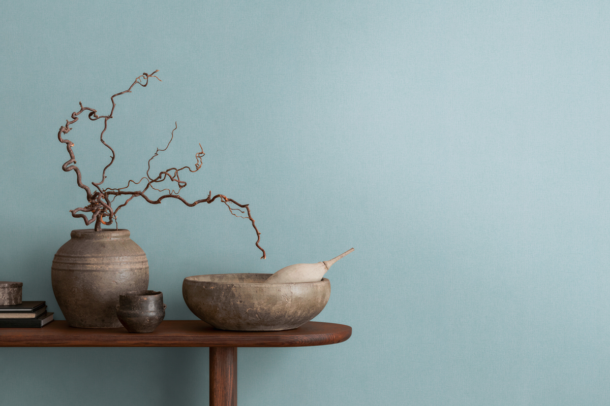 Papier peint Uni Toile bleu d'eau - Pure Elegance d'A.S. Création | Réf. AS-397843