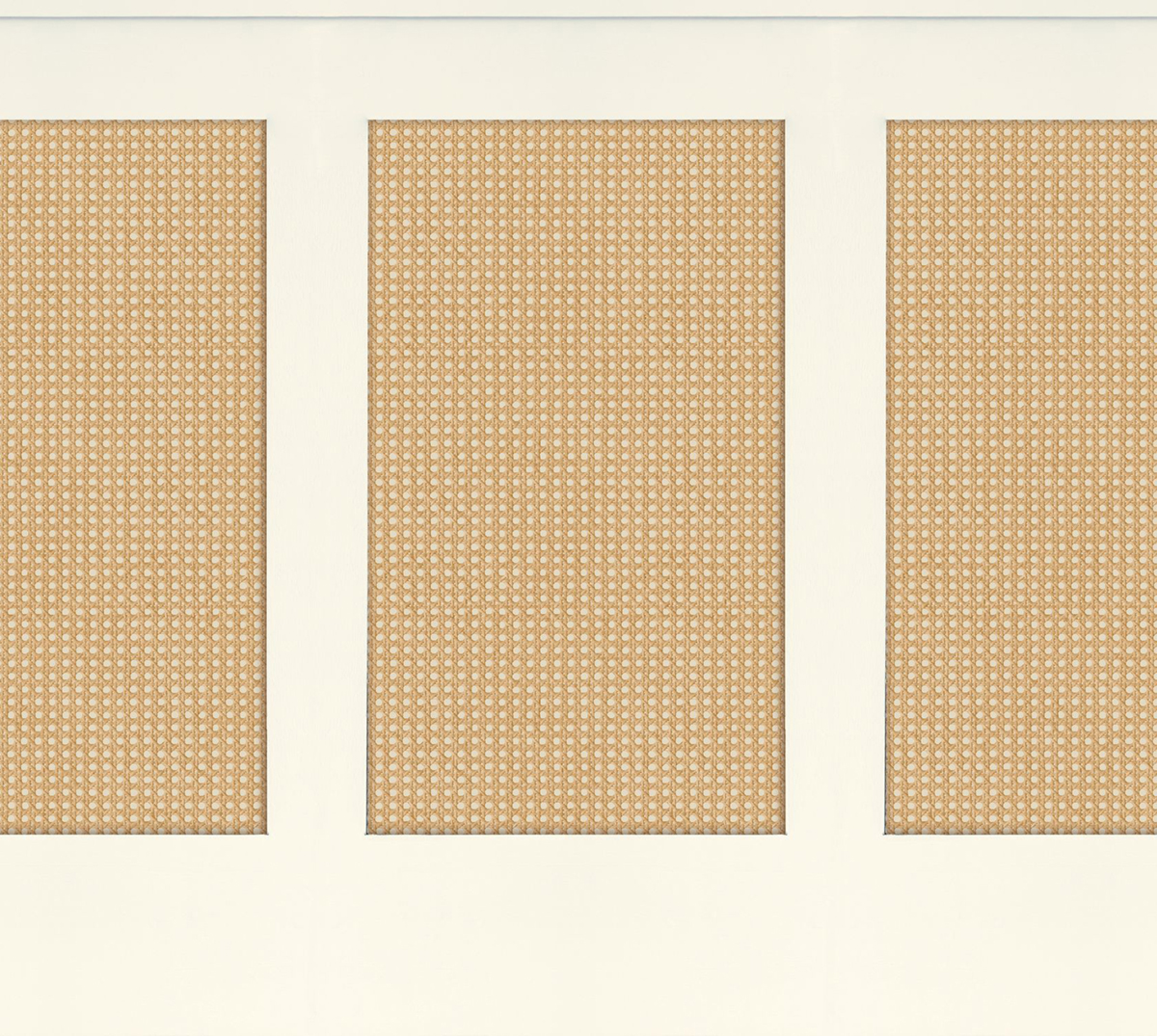 Papier peint Soubassement Cannage en Rotin S blanc cassé - Reliefs de Casélio | Réf. RLF106230007