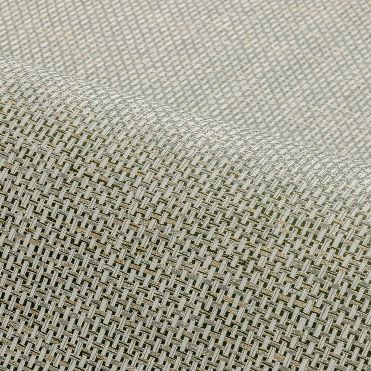 Papier peint Effet Toile Tissée Vannora kaki doré - Tressora de Casamance | Réf. CAS-76922038