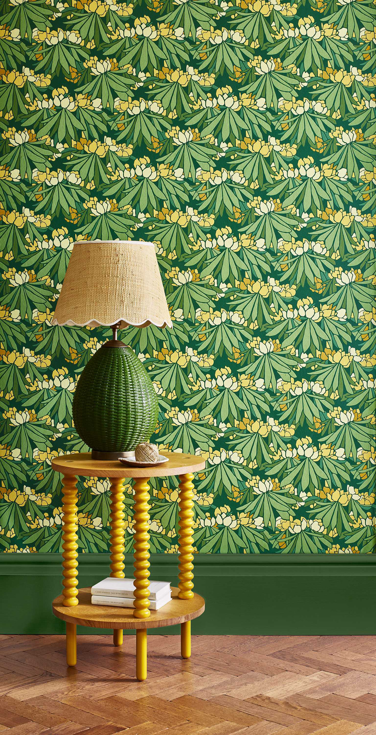 Papier peint Fleur Rhododendron jaune vert - V&A Decorative Papers II d'Initiales | Réf. INI-2412-176-02