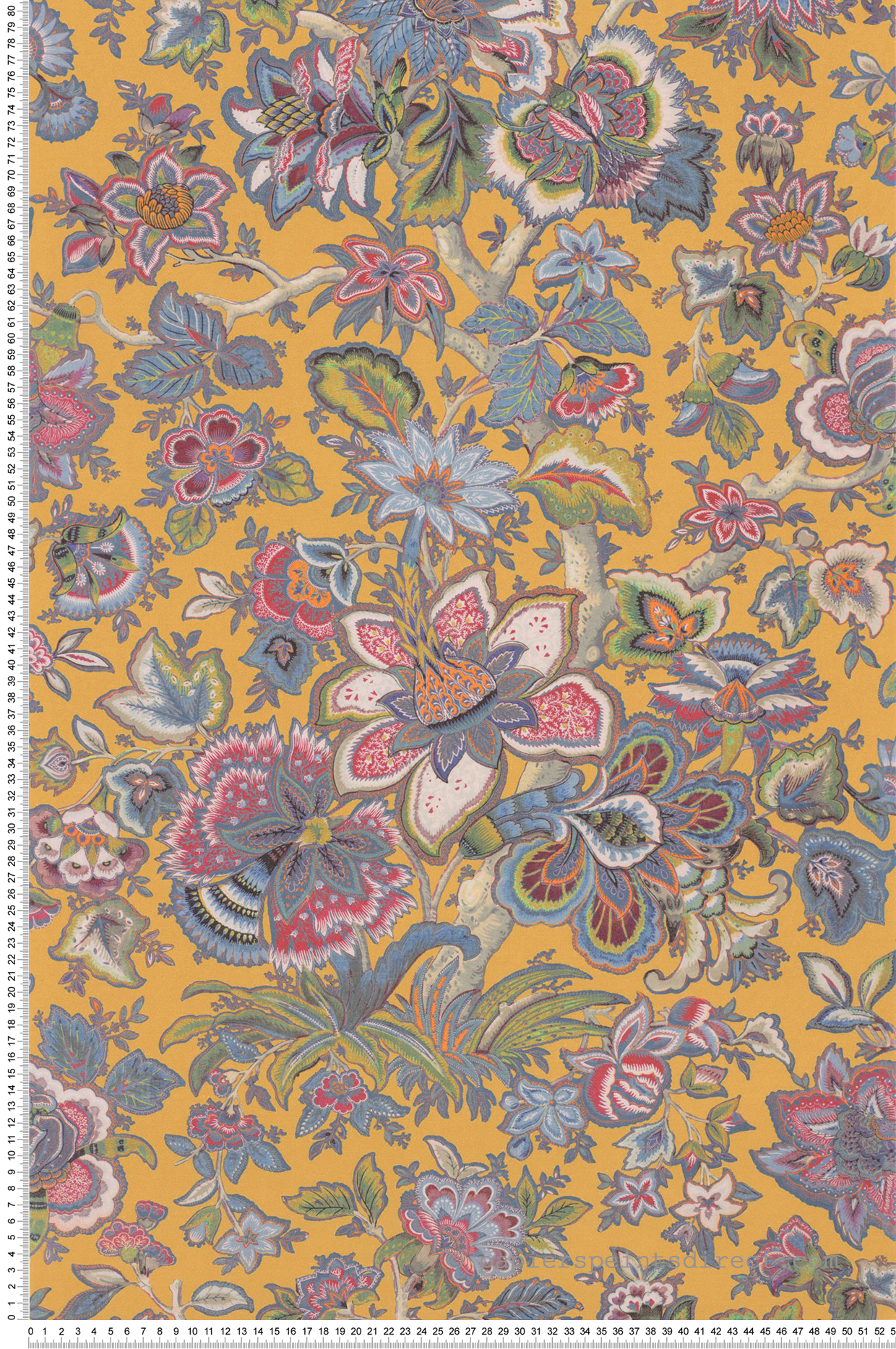 Papier peint Fleurs de Provence jaune - Les Belles Toiles De Jouy de Casadéco AMBV | Réf. LBTJ87942407