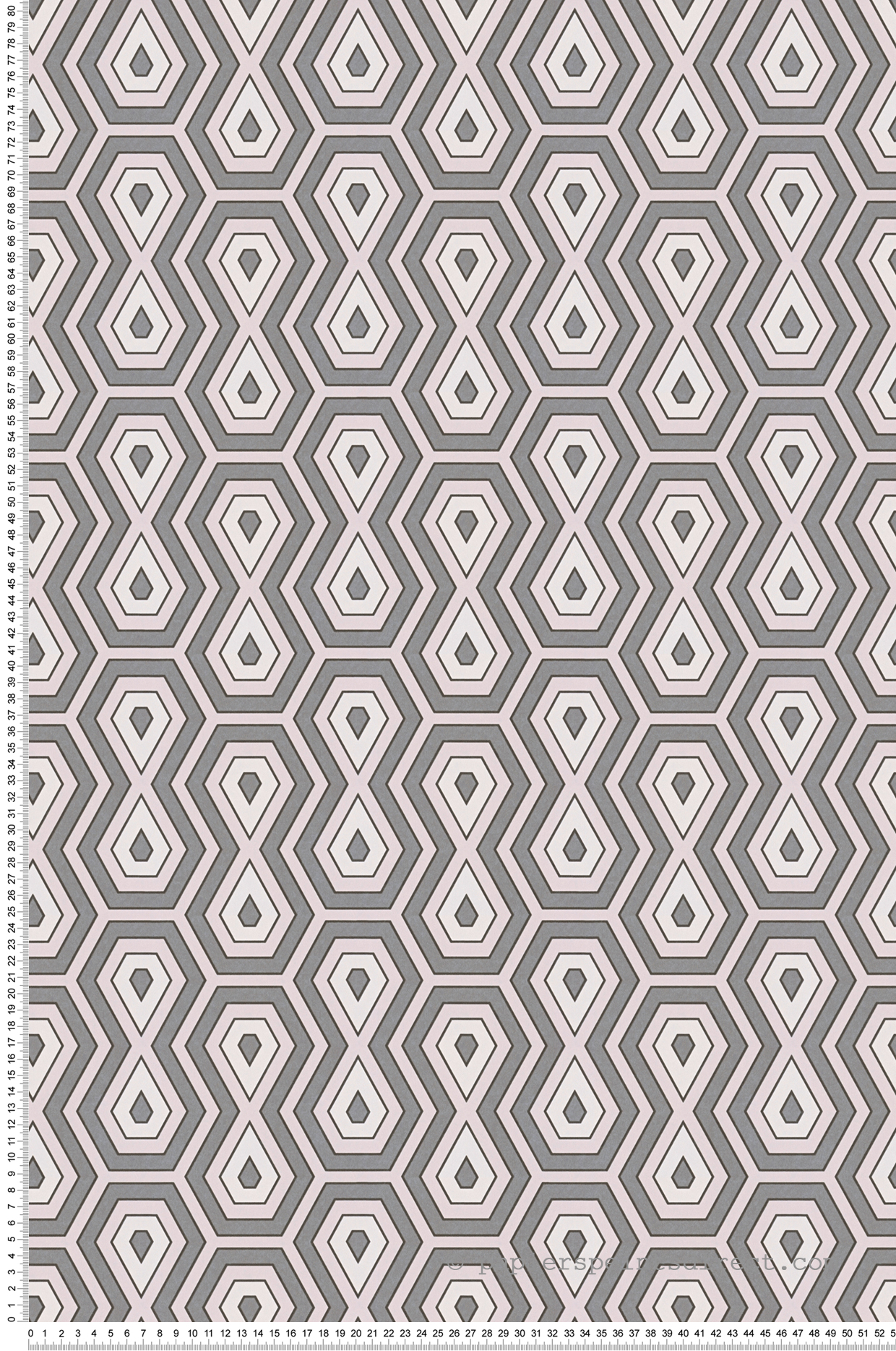 Papier peint Géométrique Sablier gris et rose - Jungle Chic d'Architects Paper | Réf. 37707-7