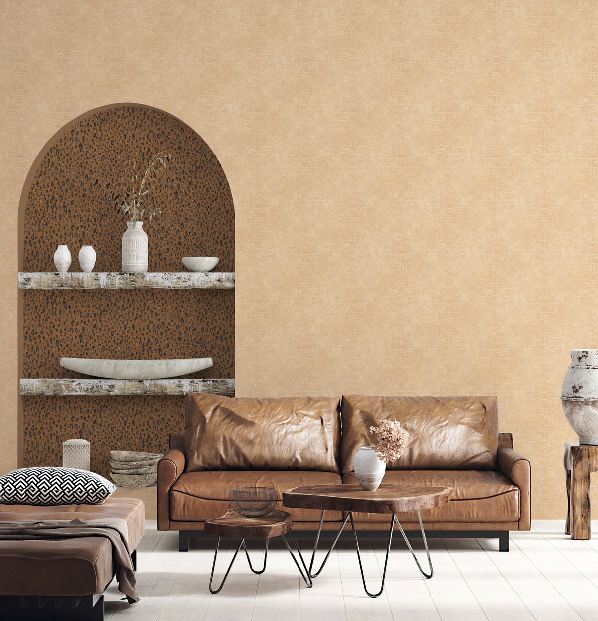 Papier peint Léopard Peau Tachetée noir marron - Sauvage 2 de Lutèce | Réf. LTC-G67760