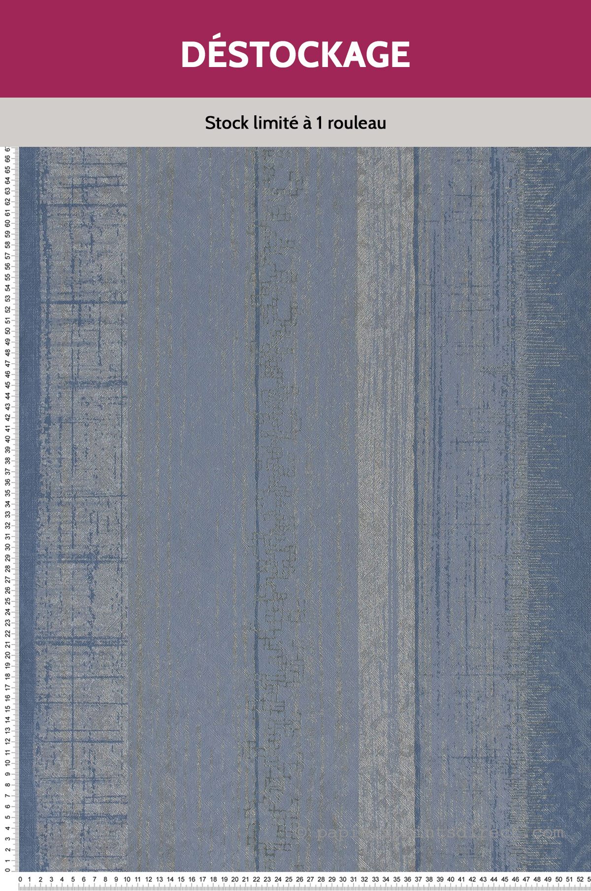 Papier Peint Destockage - Rayures ethniques bleues
