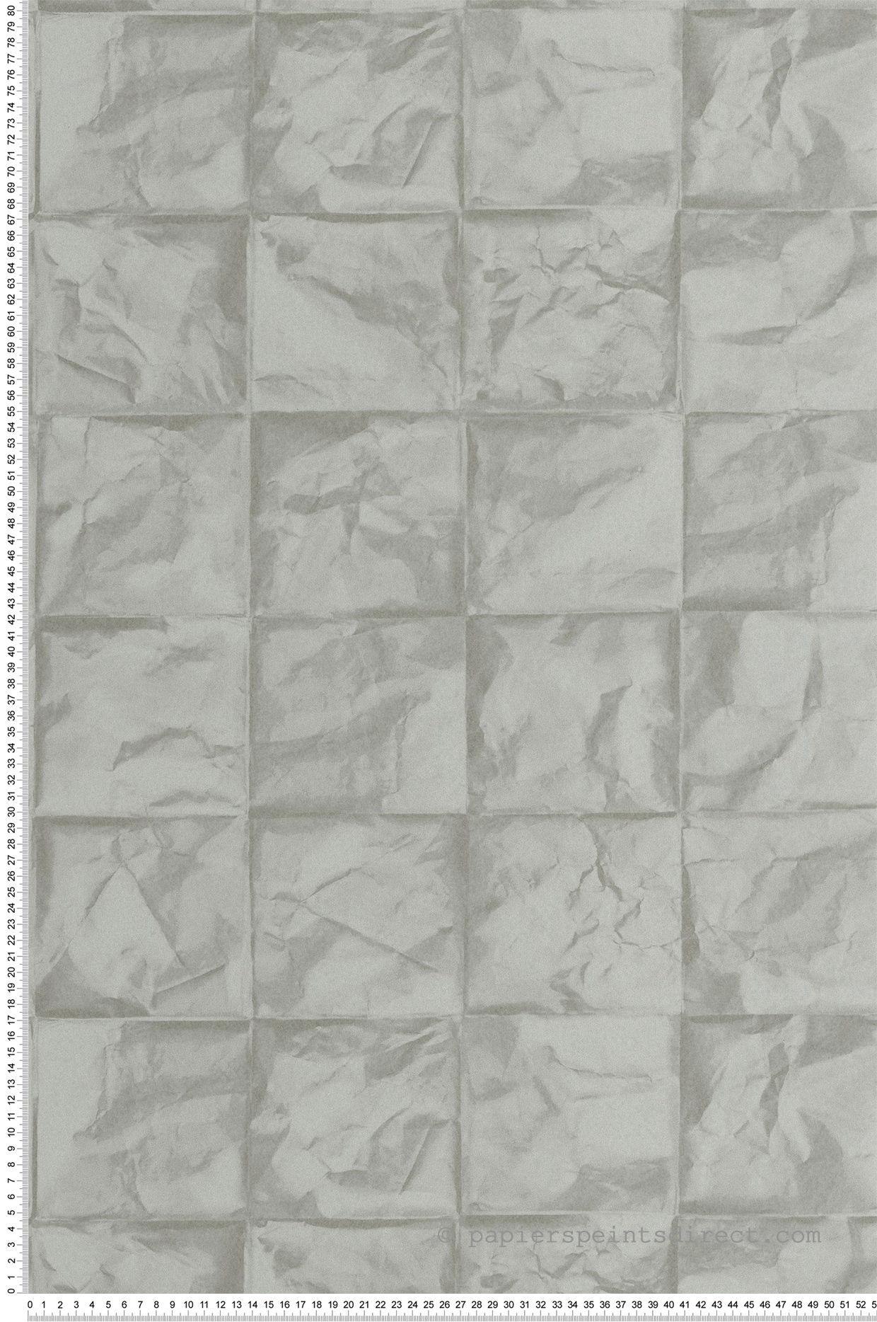 Papier peint Carreaux Papier Froissé gris - Papercraft de Casadéco | Réf. PAPC89649229