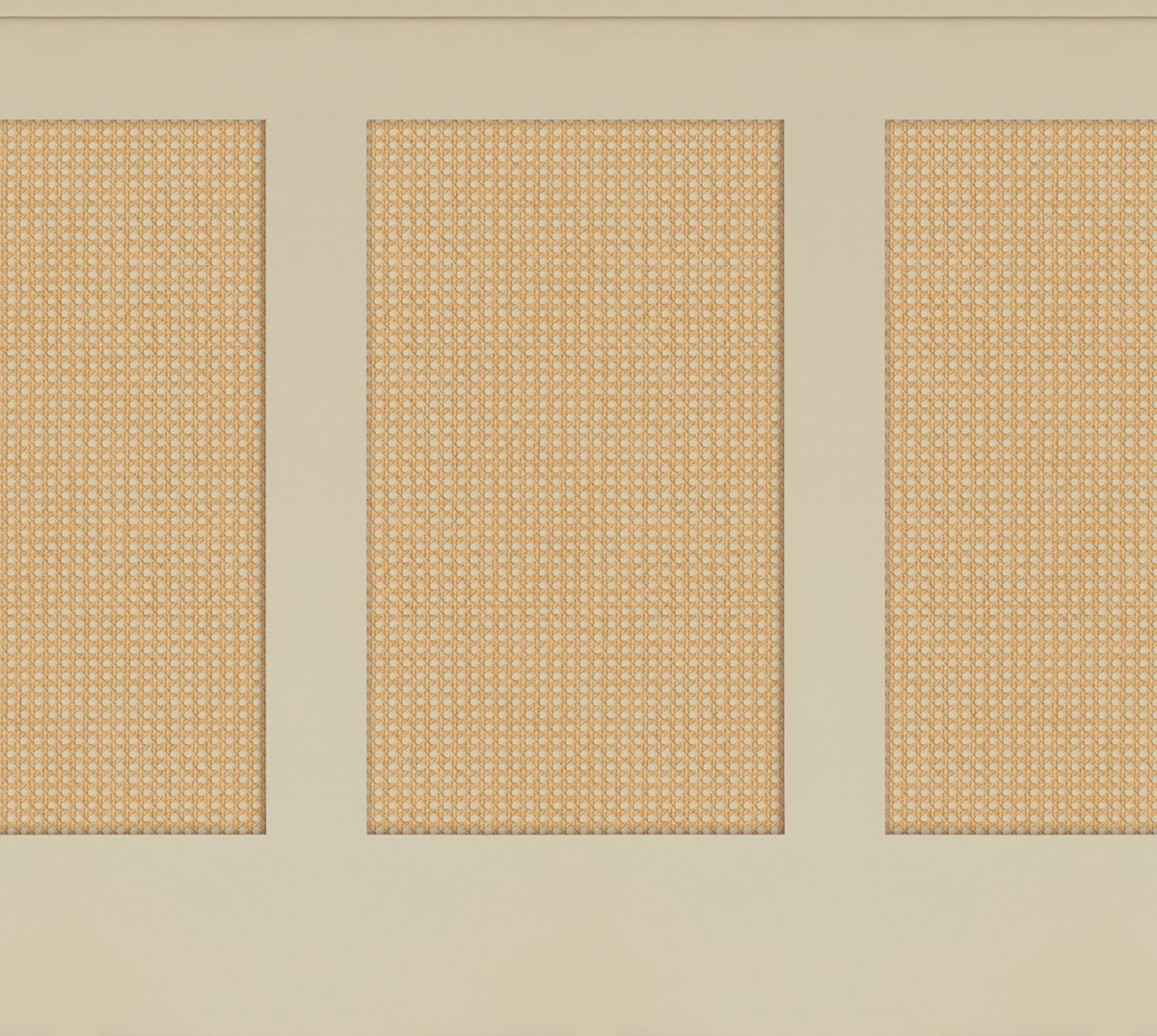 Papier peint Soubassement Cannage en Rotin M grège - Reliefs de Casélio | Réf. RLF106391000