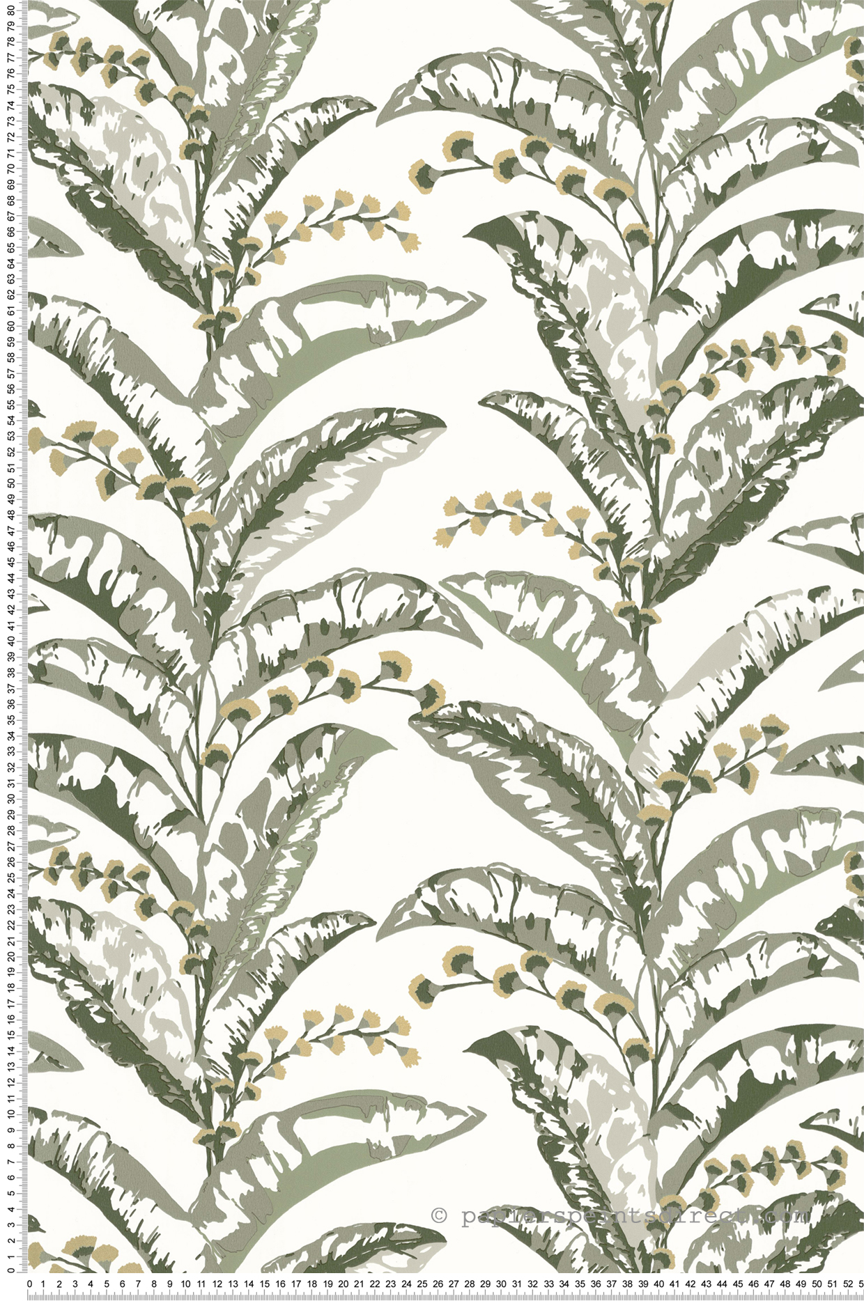 Papier peint Fleurs Epopée vert de gris - L'escapade de Casélio | Réf. EPA102337735