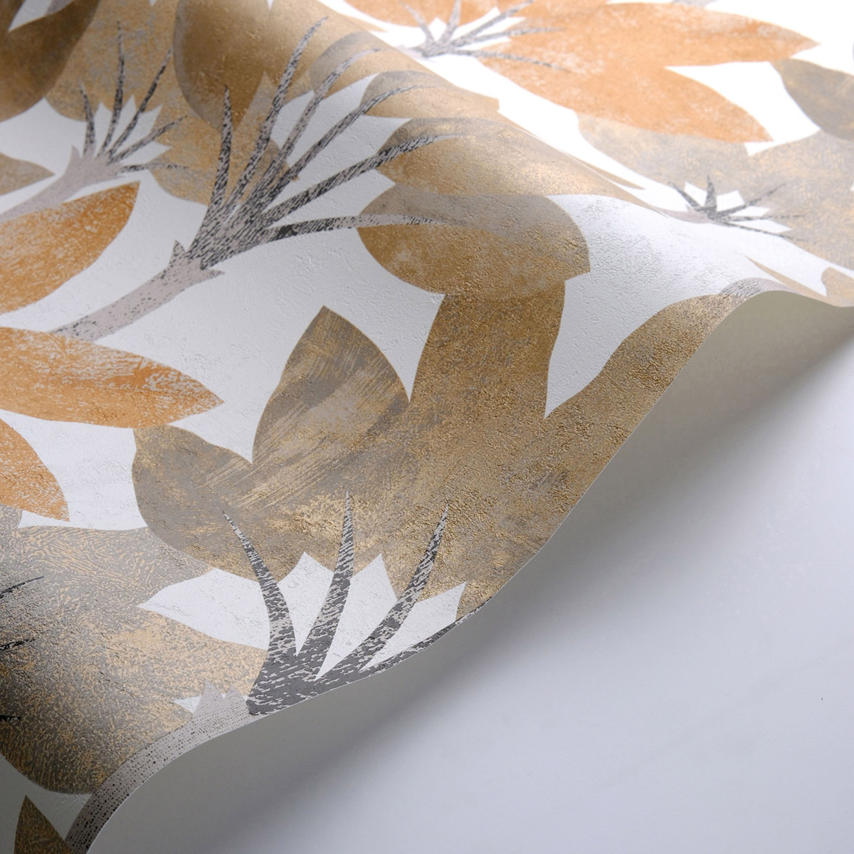 Papier peint Forêt Métallisé Babel cuivre doré - Babylone de Casadéco AMB5| Réf. BBLN89711265