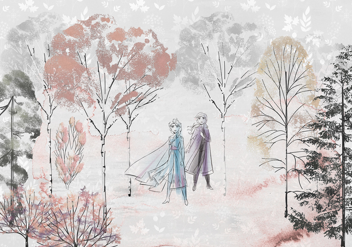 Papier peint panoramique Reine des Neiges Disney Nature - Papier peint Komar Into Wonderland