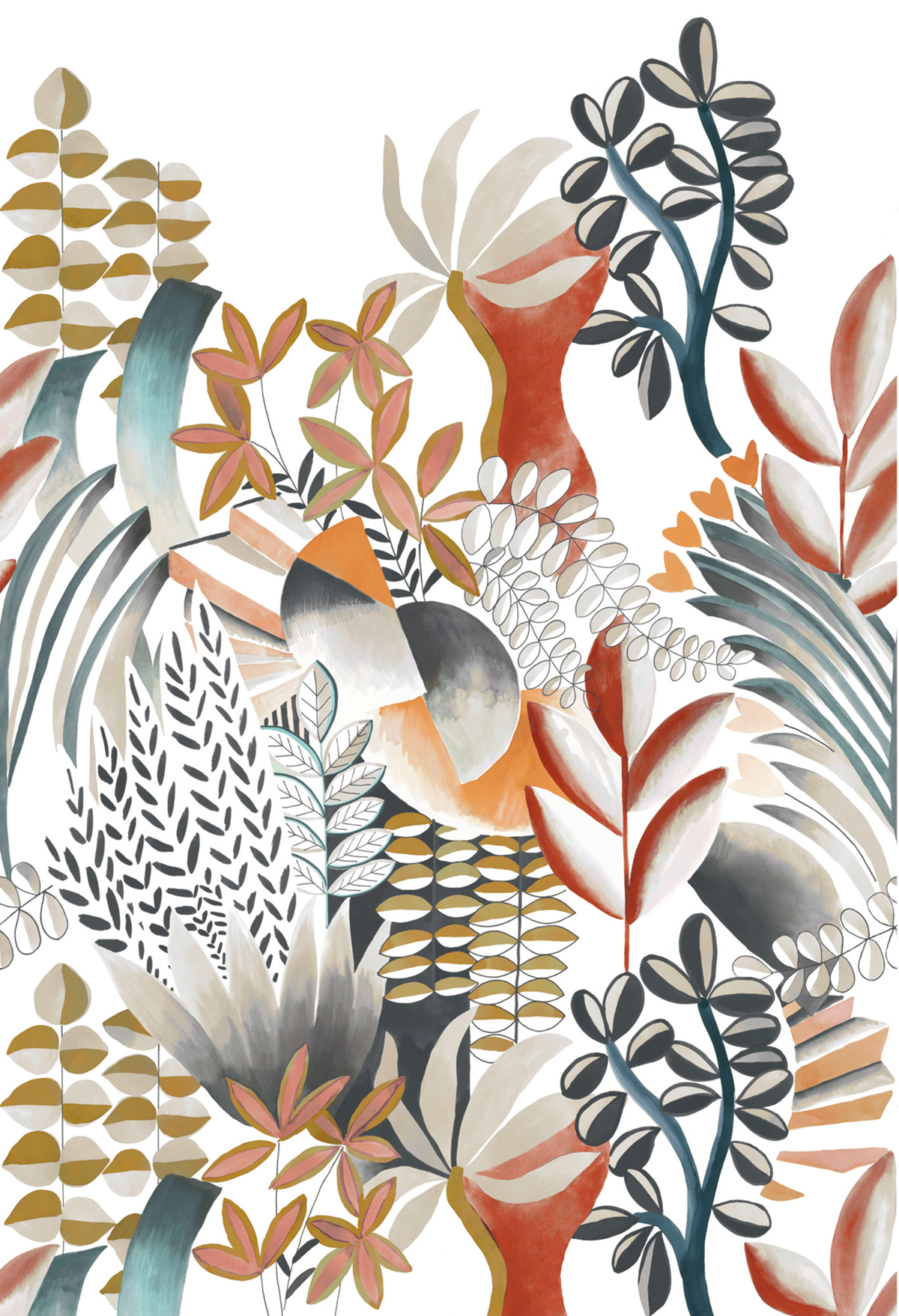 Papier peint panoramique Nature Artemis orange - Panoramas de Casamance | Réf. CAS-74870202