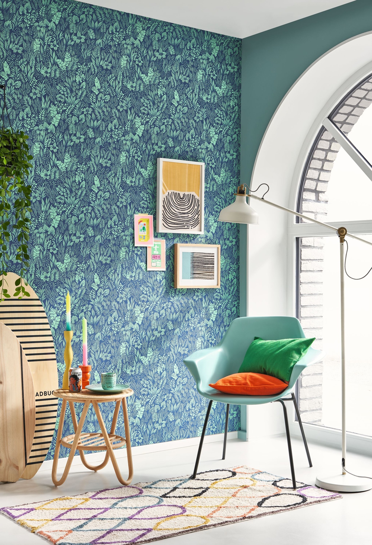 Papier peint Jungle Napa Valley indigo menthe - California de Casadéco | Réf. CALF88826767