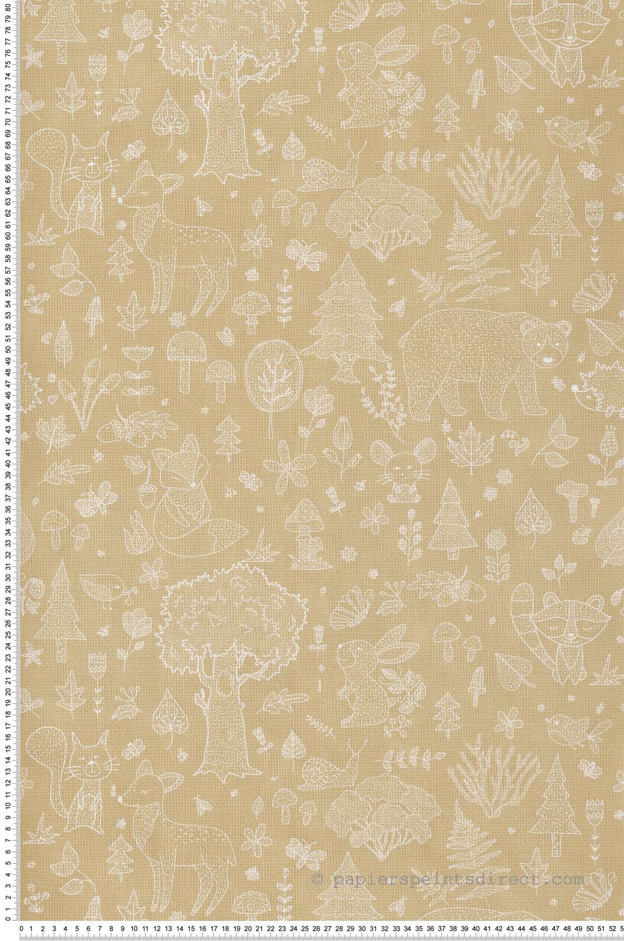 Papier peint Animaux De La Forêt ocre beige  - Babyland 2 de Lutèce | Réf. LTC-14808