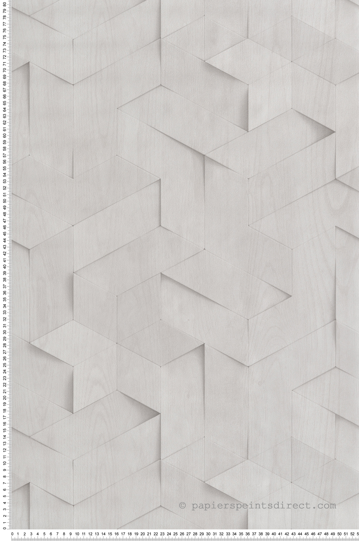 Papier peint Géométrie Bois 3D gris clair - Brut d'Ugépa | Réf. UGP-M74419