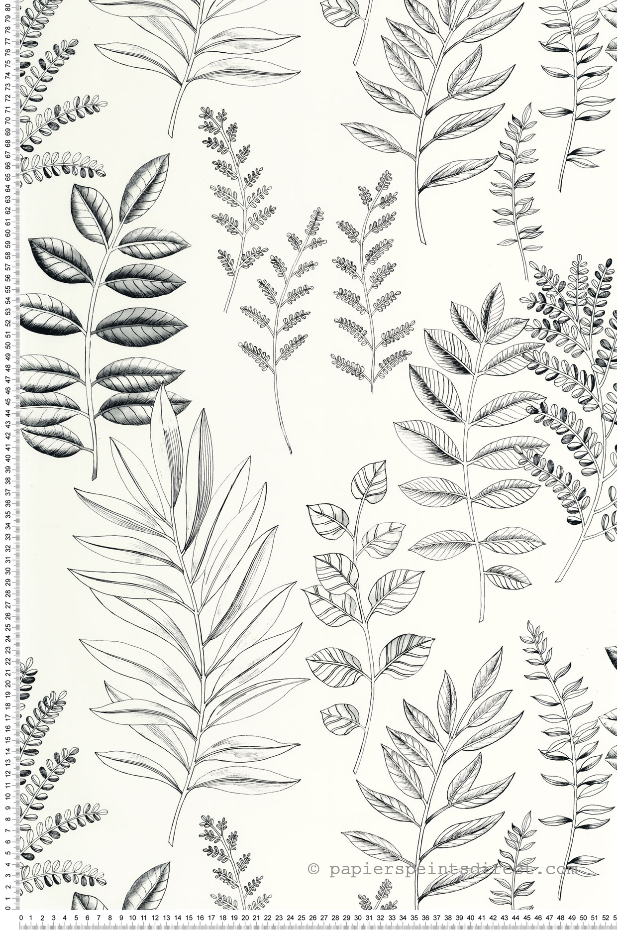 Papier peint Végétaux Florium noir et blanc - Art of Botany de Casélio | Réf. AOB106660990