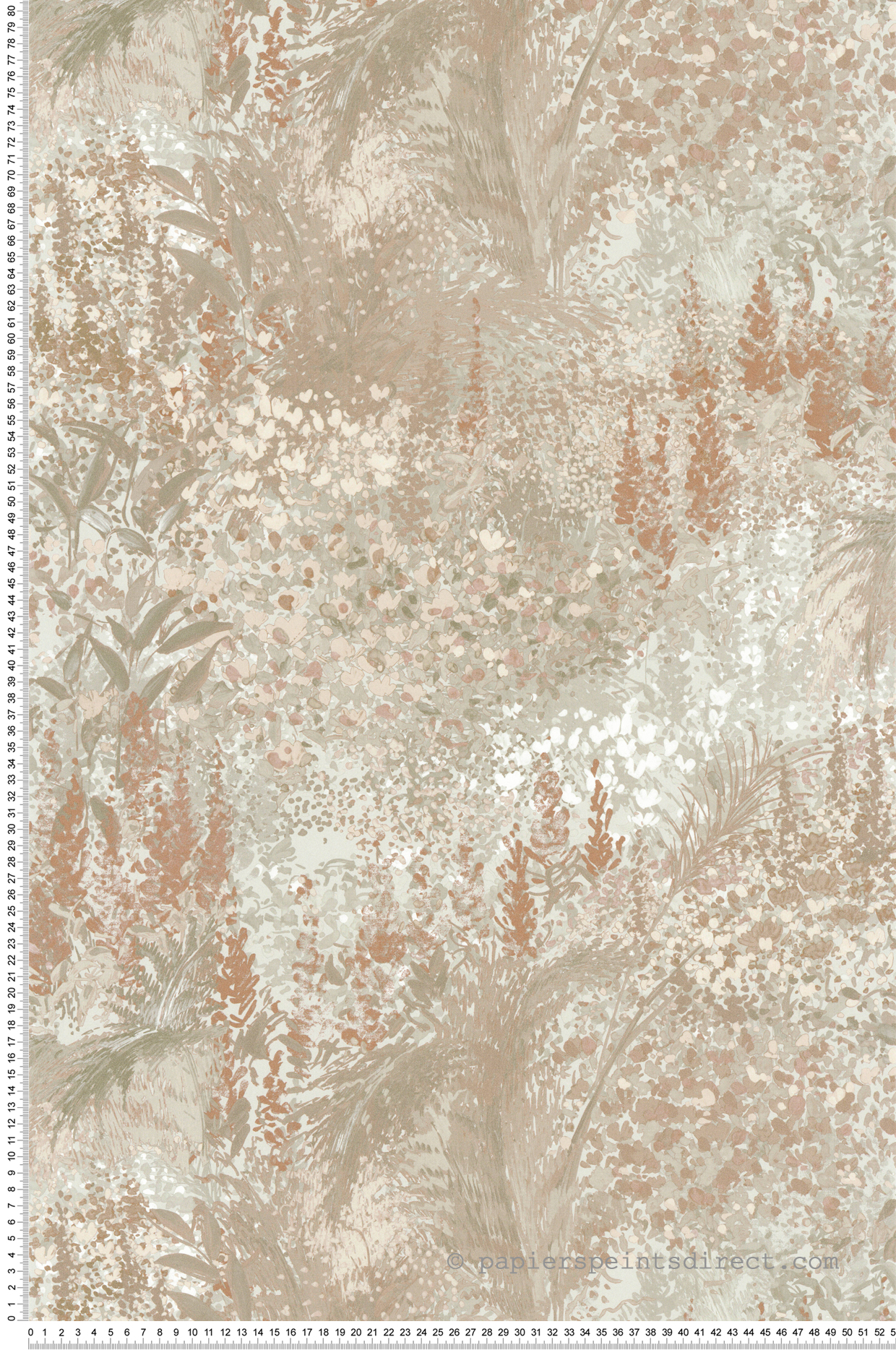 Papier peint Champ d'Herbes Hautes terracotta beige - Poésie de Lutèce | Réf. LTC-51253407