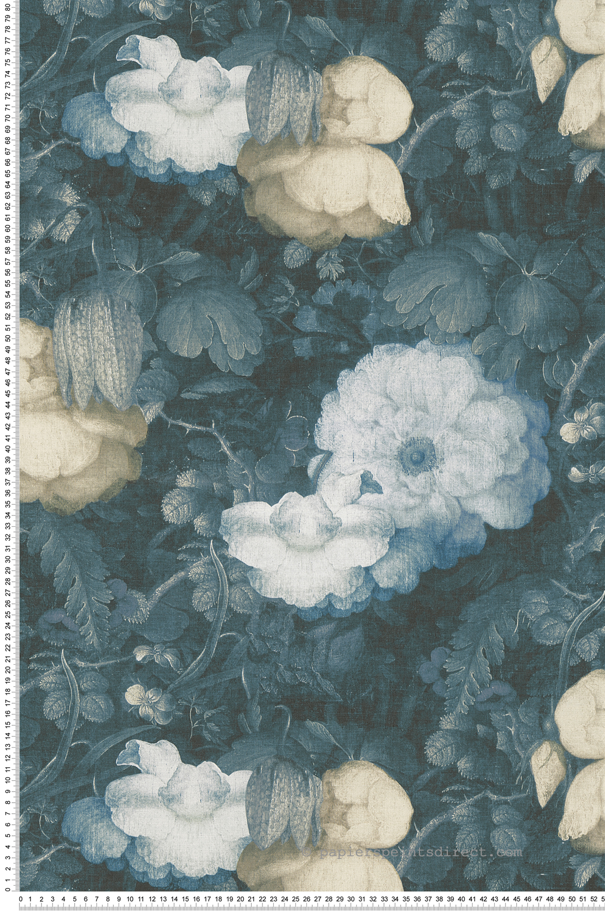 Papier peint Fleurs Vintage bleu - Metropolitan Stories d'AS Création | Réf. SP14667