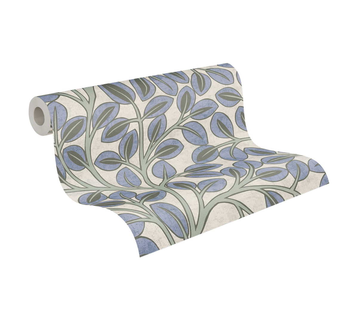 Papier peint Feuille d'Arbre Graphique bleu gris - Nordic Feeling d'A.S. Création ROLL | Réf. AS-791501