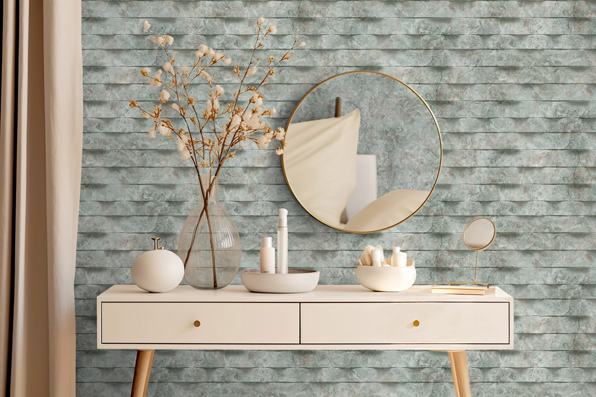 Papier peint Rayure Marbre vert - Brut d'Ugépa | Réf. UGP-M79904