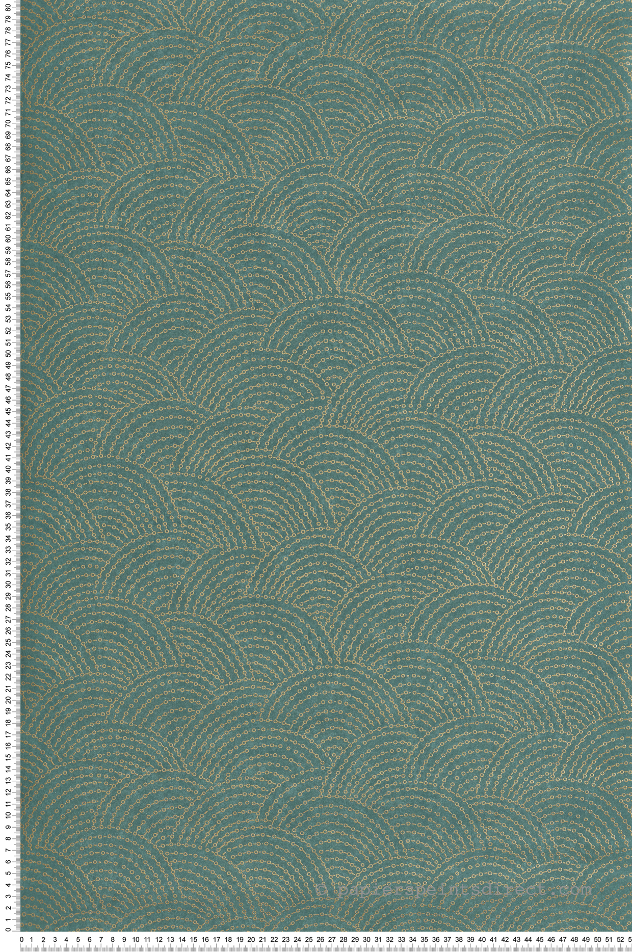 Papier peint Arc Graphique vert paon doré paillettes - Maya de Montecolino | Réf. MC-BZ3306