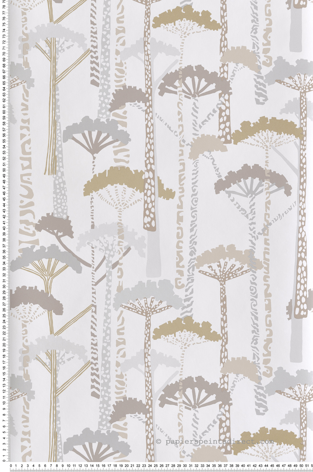 Papier peint Forêt Arbre Unify beige doré argenté - Harmony de Lutèce | Réf. LTC-FD27207