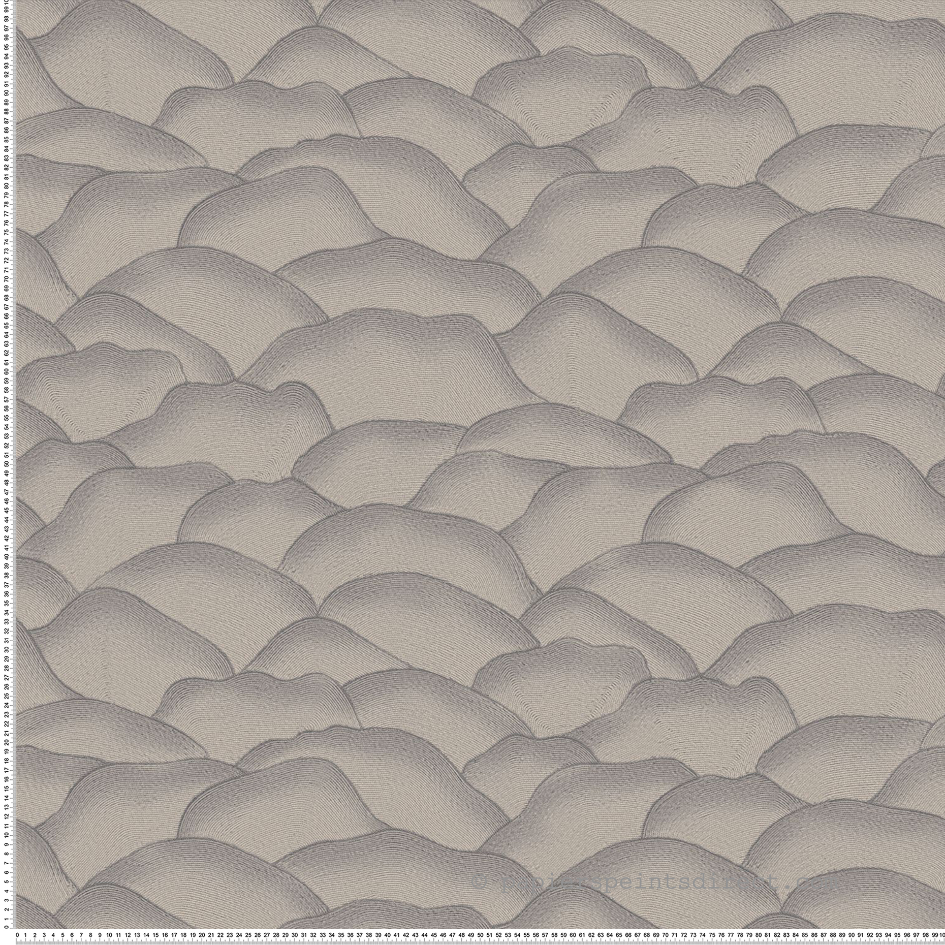 Papier peint Vagues Douces Ondula gris bleuté - Broderies de Casamance | Réf. CAS-76971528