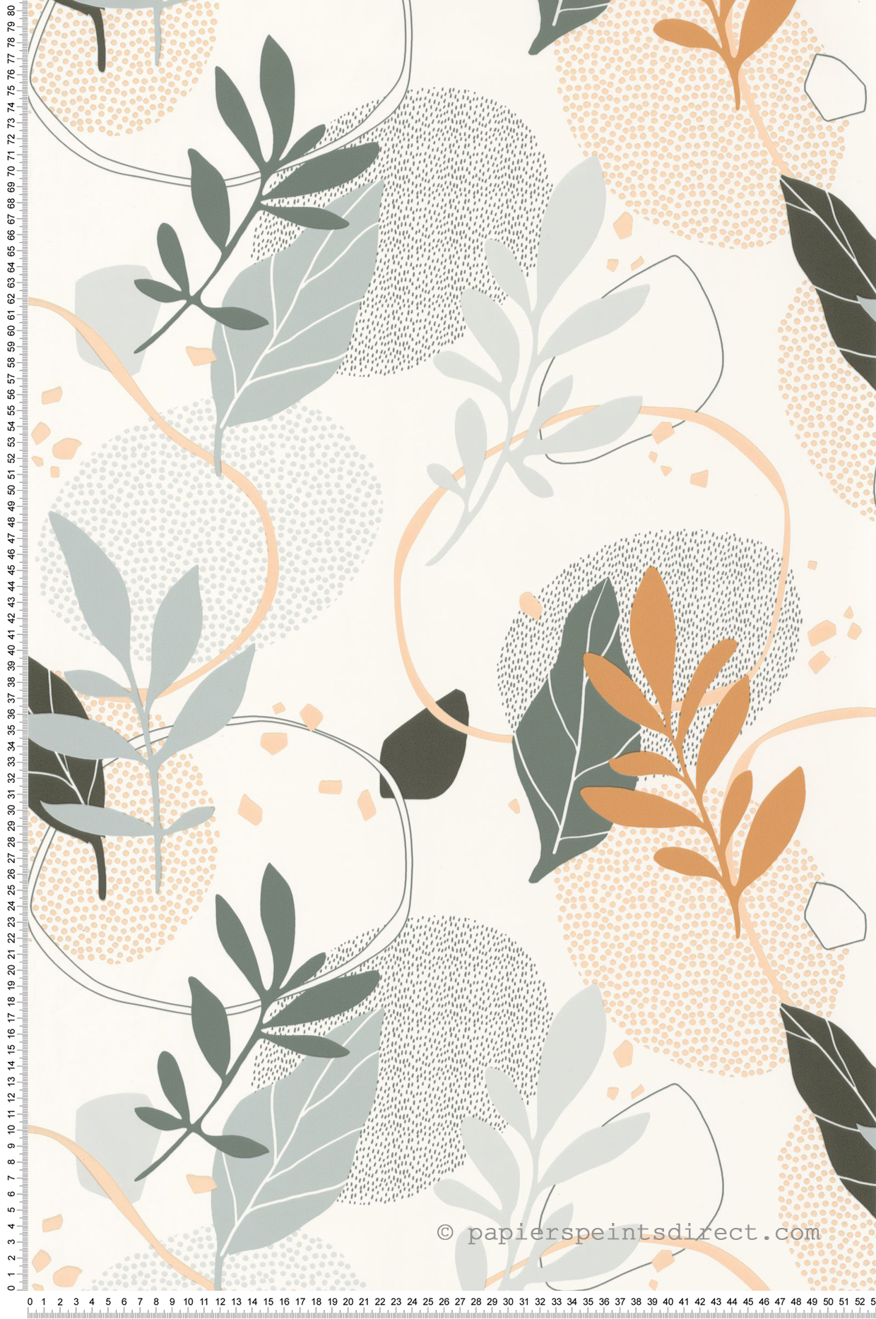 Papier peint Feuille Be Yourself vert orange - Young & Free de Casélio | Réf. YNF103267063