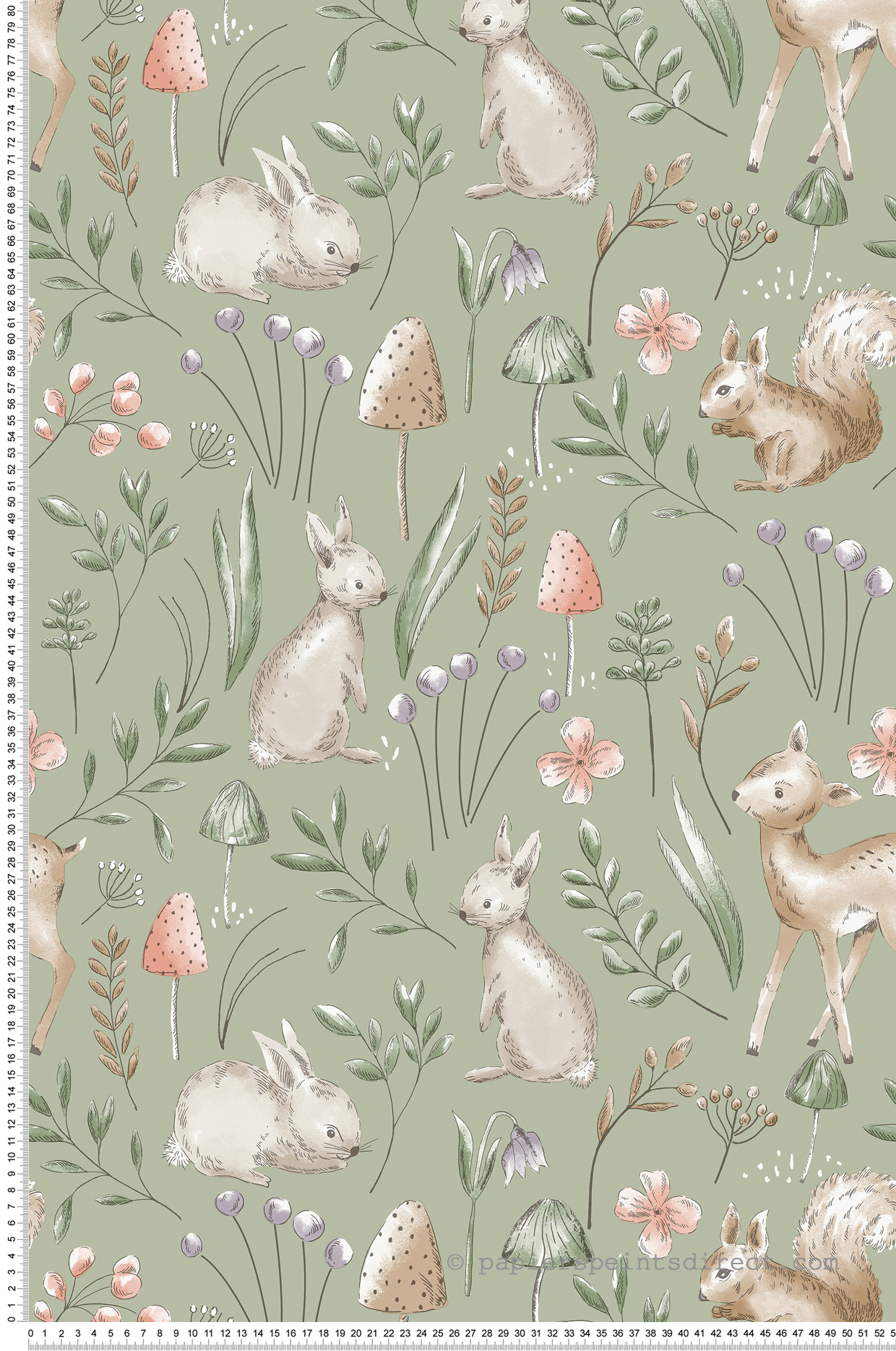 Papier peint Animaux Lapin Forêt vert - Imagine de Lutèce | Réf. LTC-DL27547