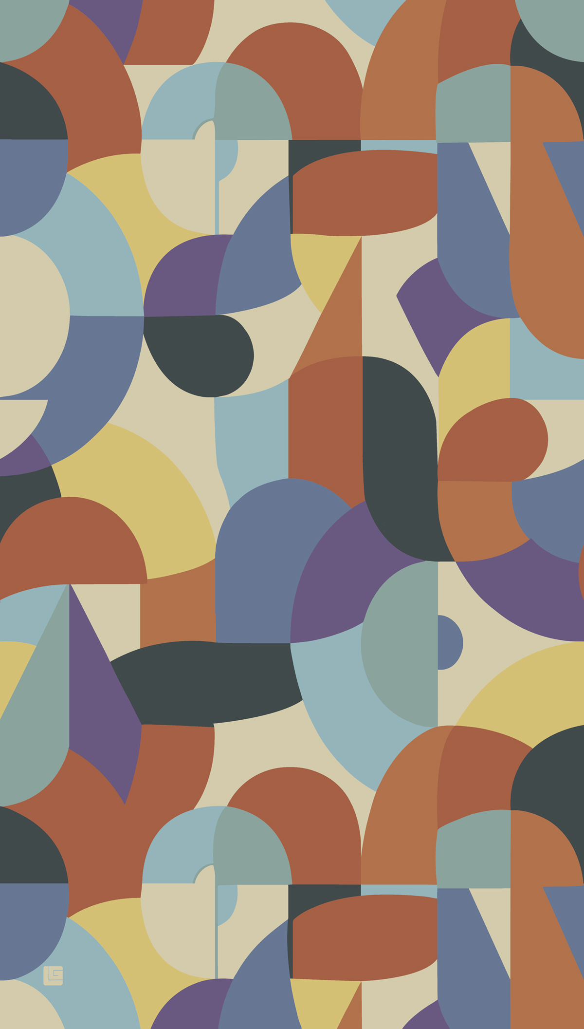 Papier peint panoramique Rétro Arlequin multicolore - Guy Laroche de Lutèce | Réf. LTC-51247301