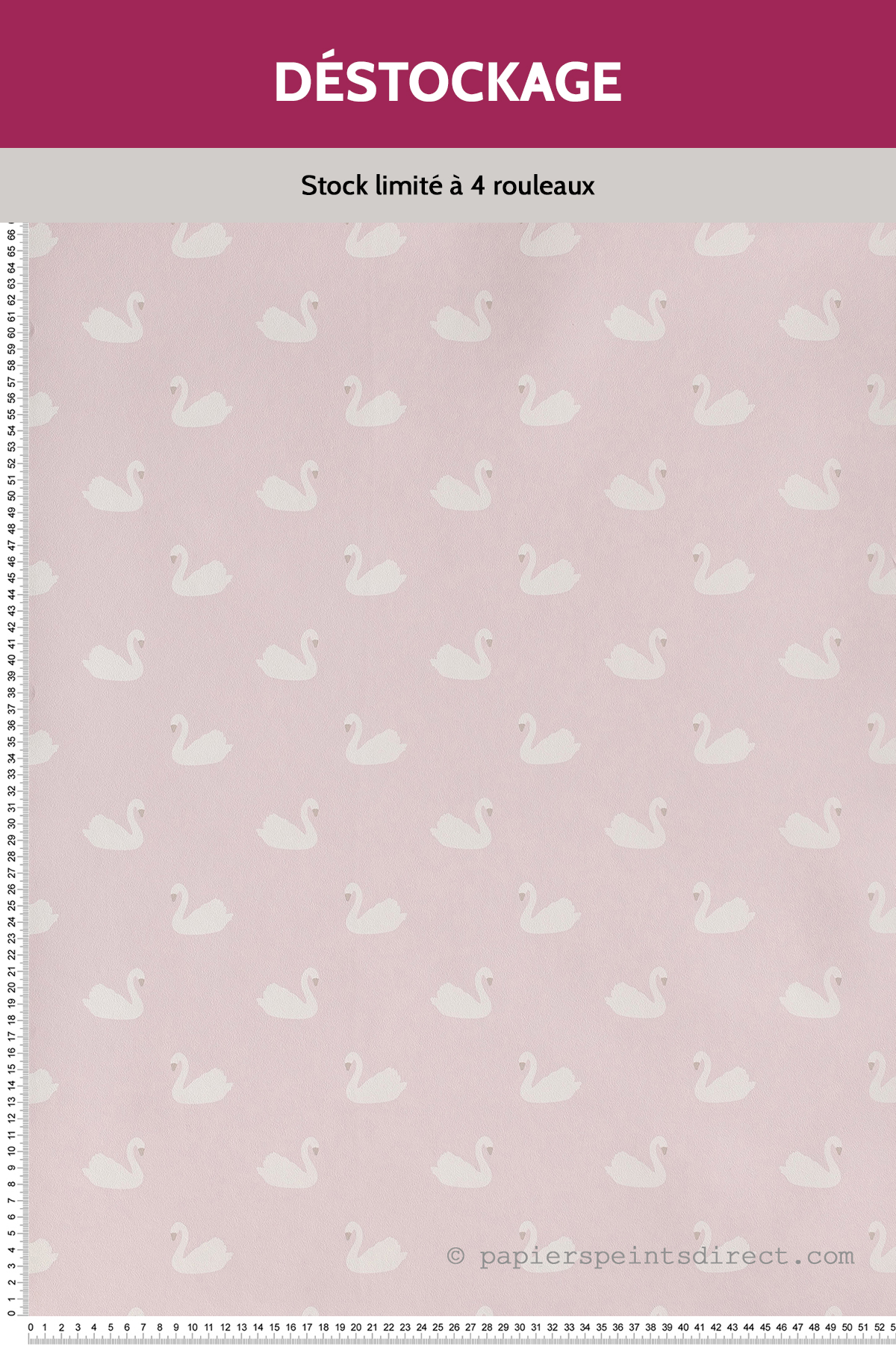 Papier Peint Destockage - Cygnes rose