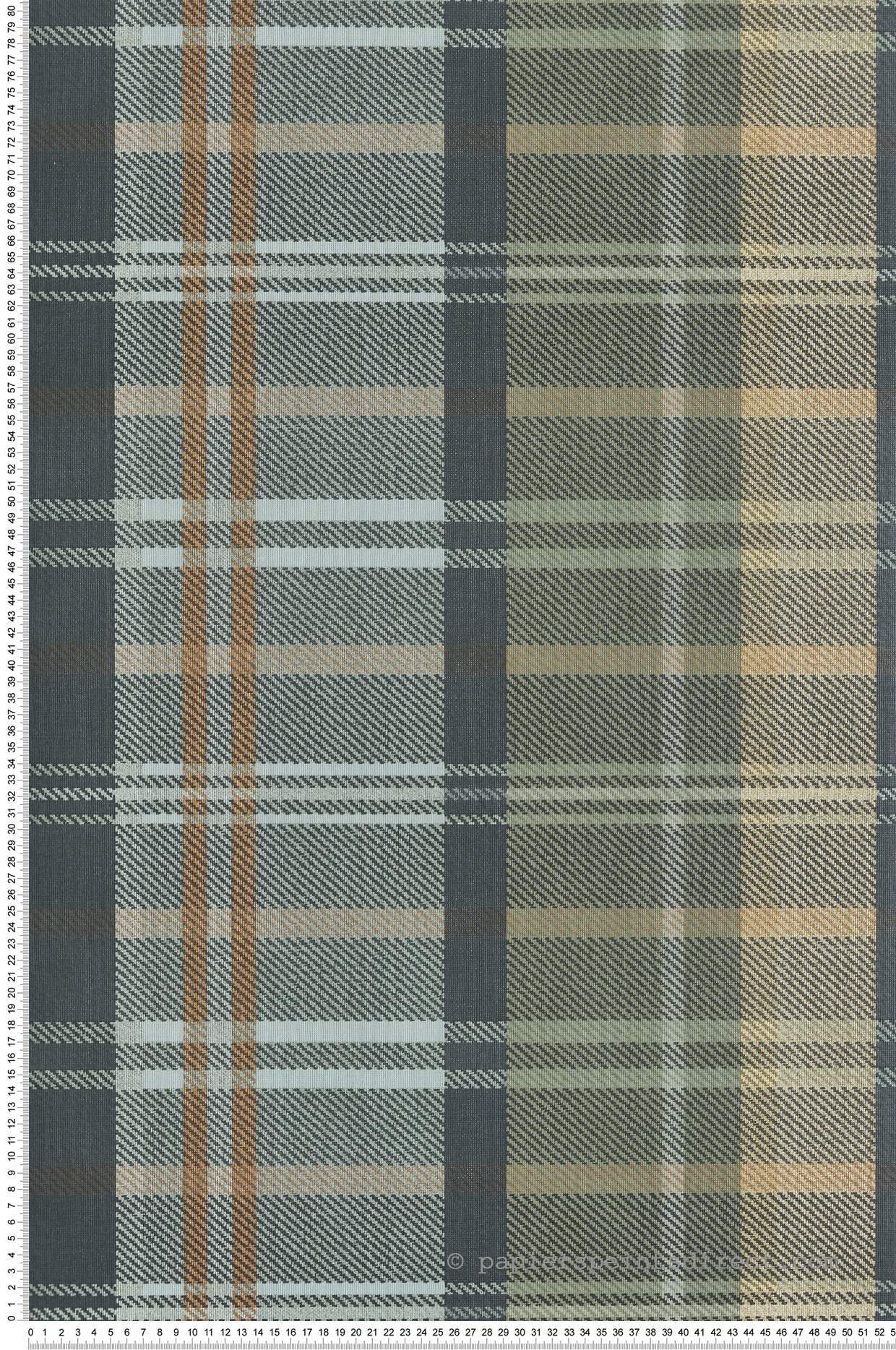 Papier peint Grand Tartan Ecossais vert irisé - Maison Paradis de Lutèce | Réf. LTC-MP15565