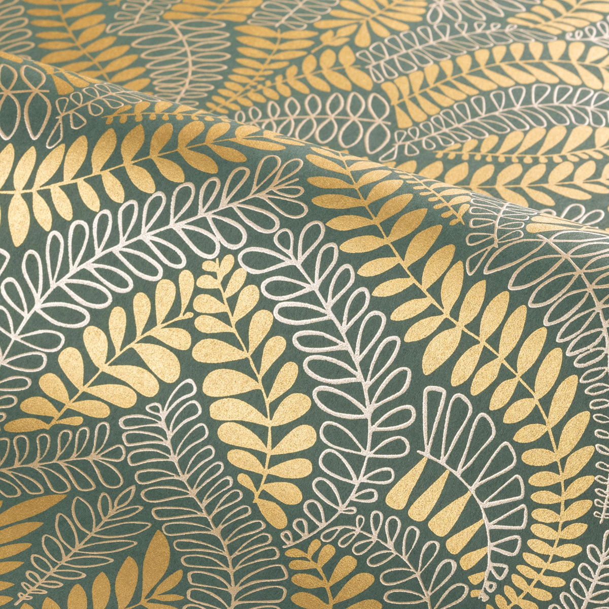 Papier peint Feuillage Végétal Felix jaspe doré - Isadora de Casamance | Réf. CAS-75821222