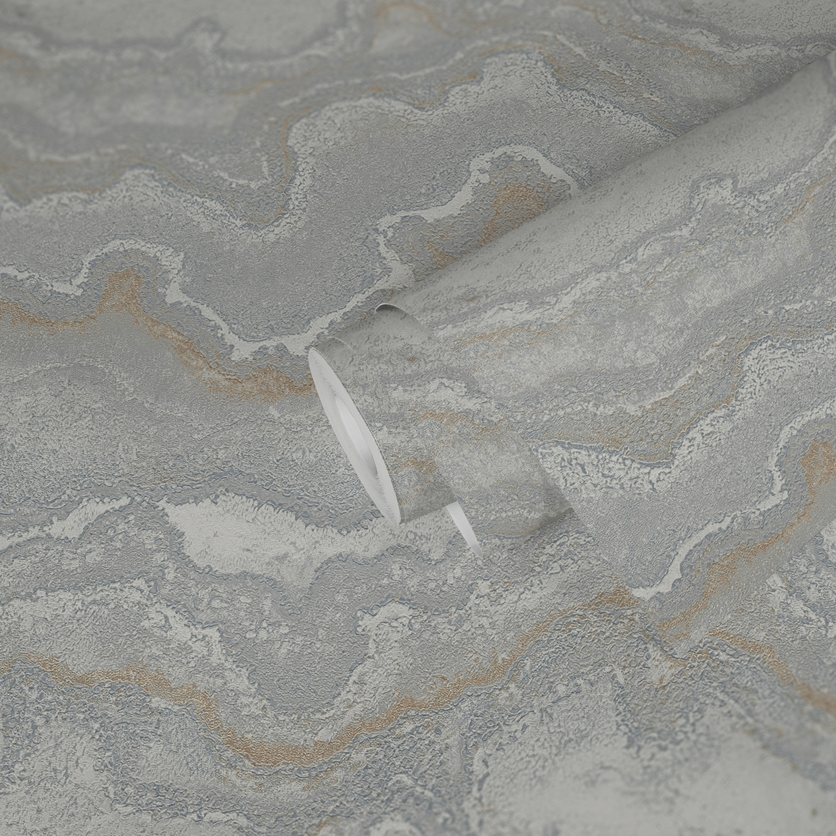 Papier peint Pierre Précieuse Métallisé gris argenté - Stories of Life d'A.S. Création AMB2 | Réf. AS-396595