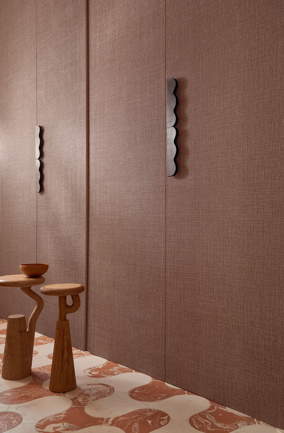 Papier peint Uni Tissé Sierra acajou - Palmadora de Casamance | Réf. CAS-76702752