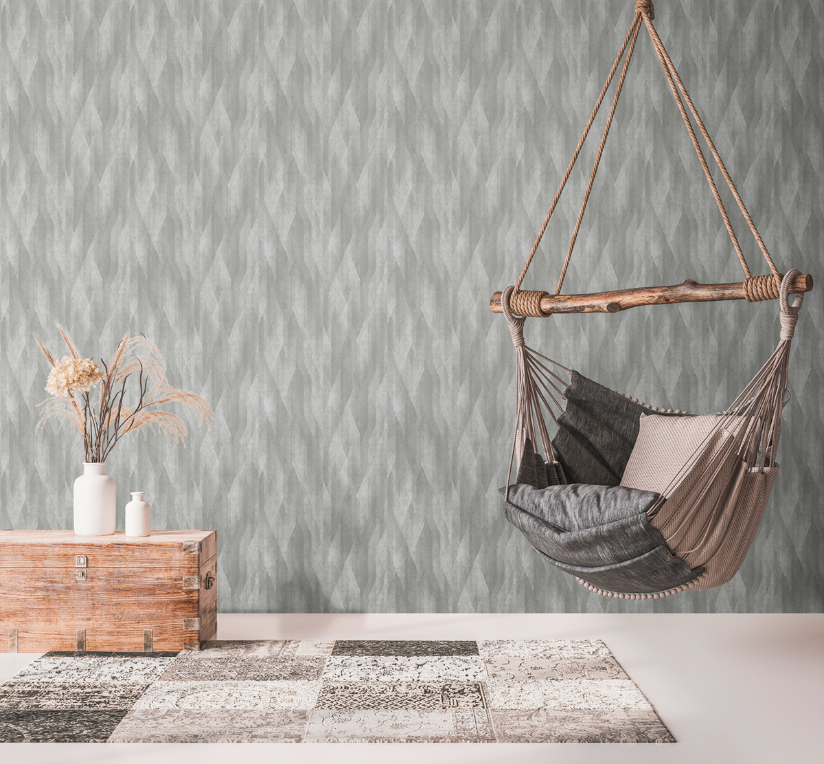 Papier peint Géométrique Bjorn gris foncé - Metropolitan Stories 3 d'A.S. Création | Réf. AS-391045