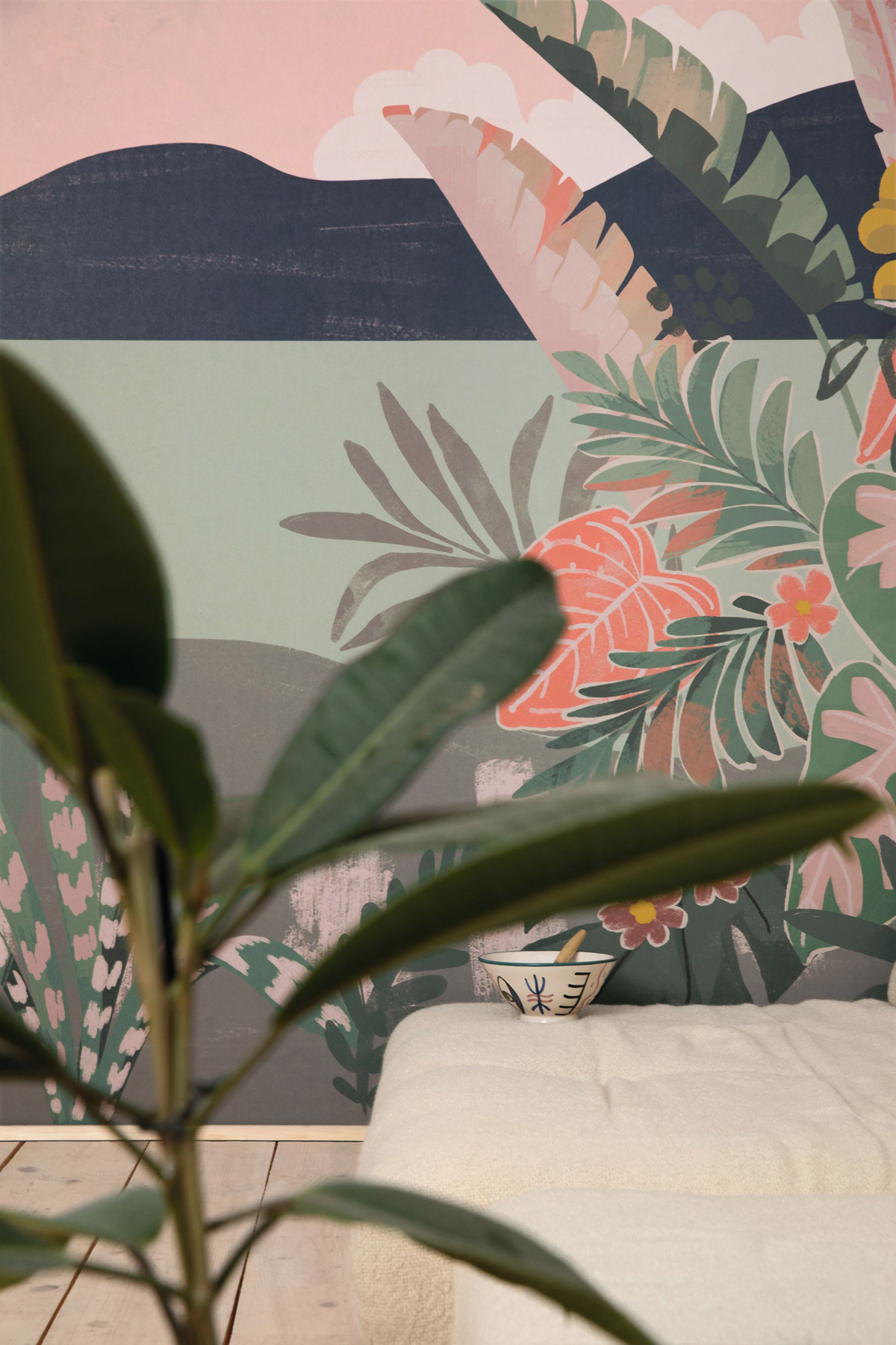 Papier peint Panoramique Paysage California Sunrise rose 200x280 - Young And Free de Casélio | Réf. YNF103424803