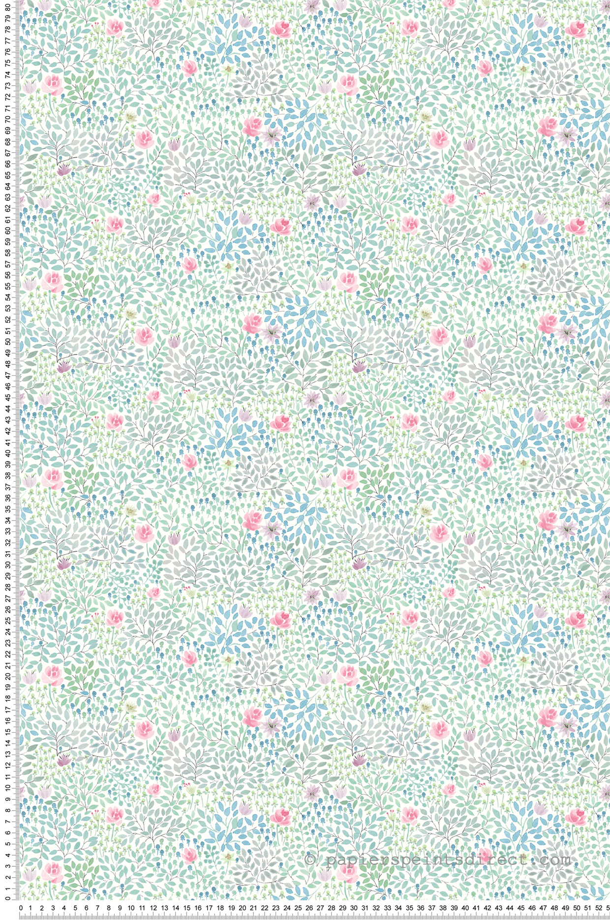 Papier Peint Herbier Fleurs vert - Tartine et Chocolat de Lutèce  | Réf. LTC-36200804