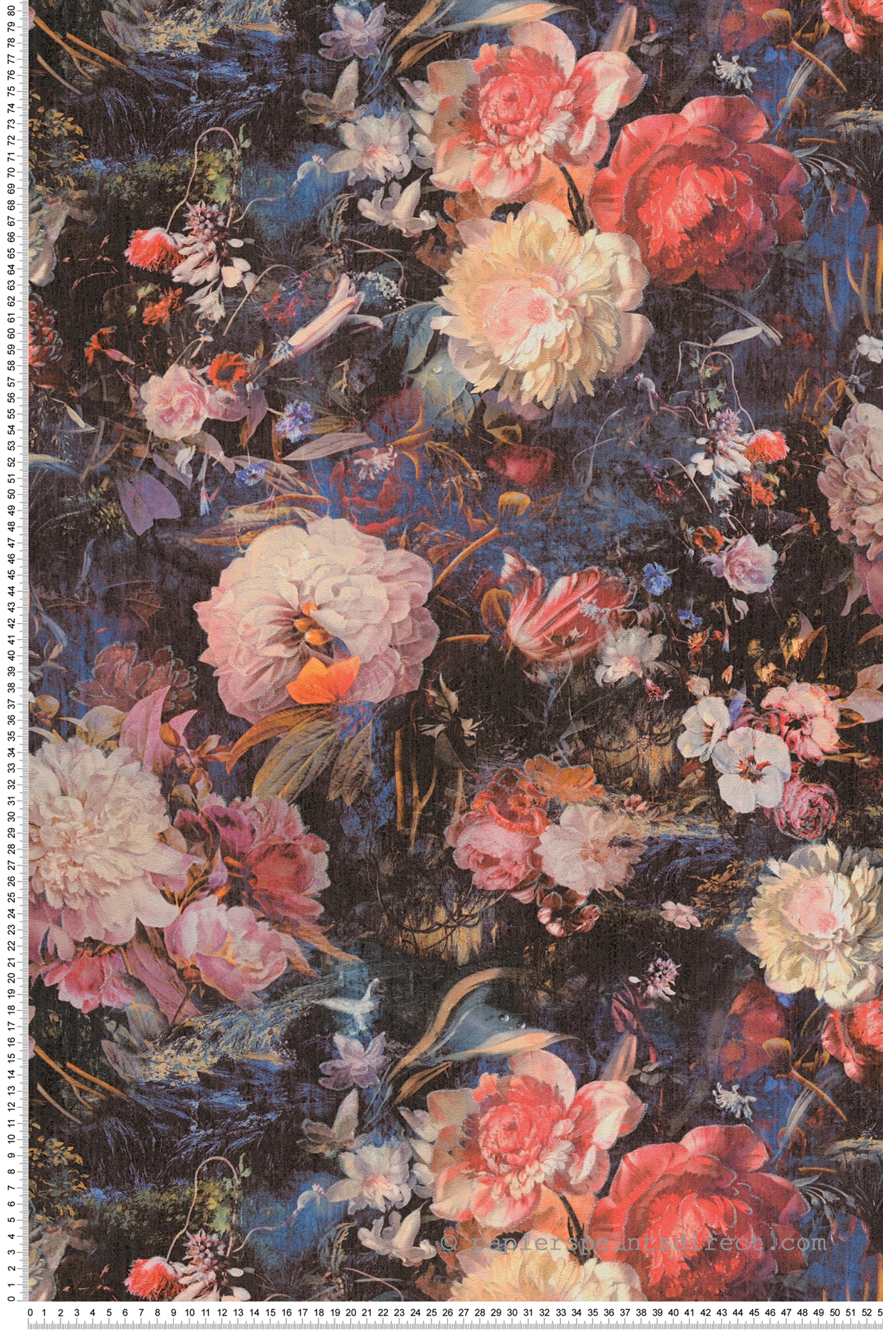 Papier peint Fleur Blossom noir rose pailleté - The BOS d'A.S. Création | Réf. AS-388211