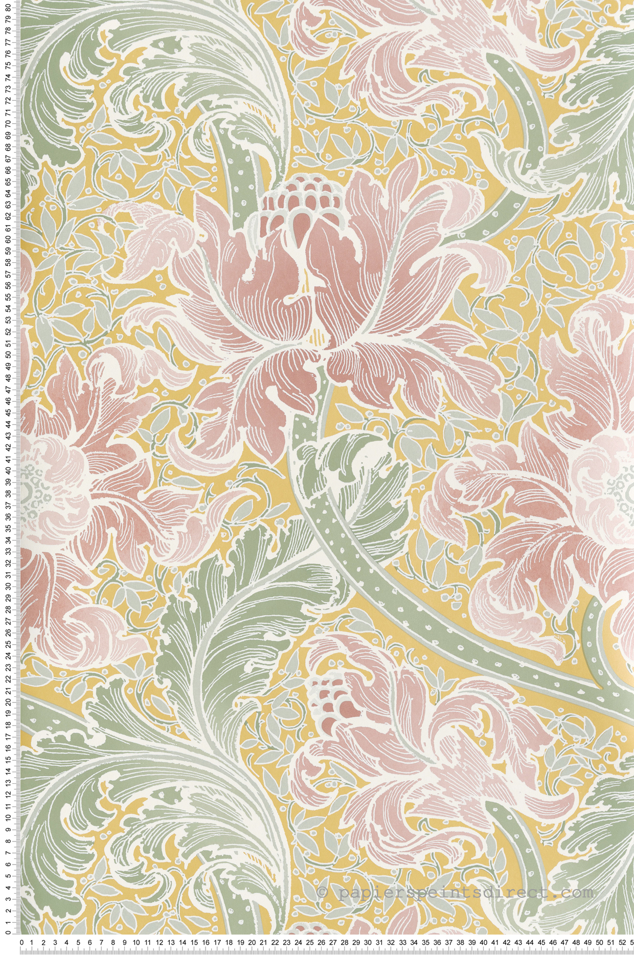 Papier peint Fleur Renaissance Baroque jaune rose - The Wall Llewelyn-Bowen de Lutèce | Réf. LTC-LB25141