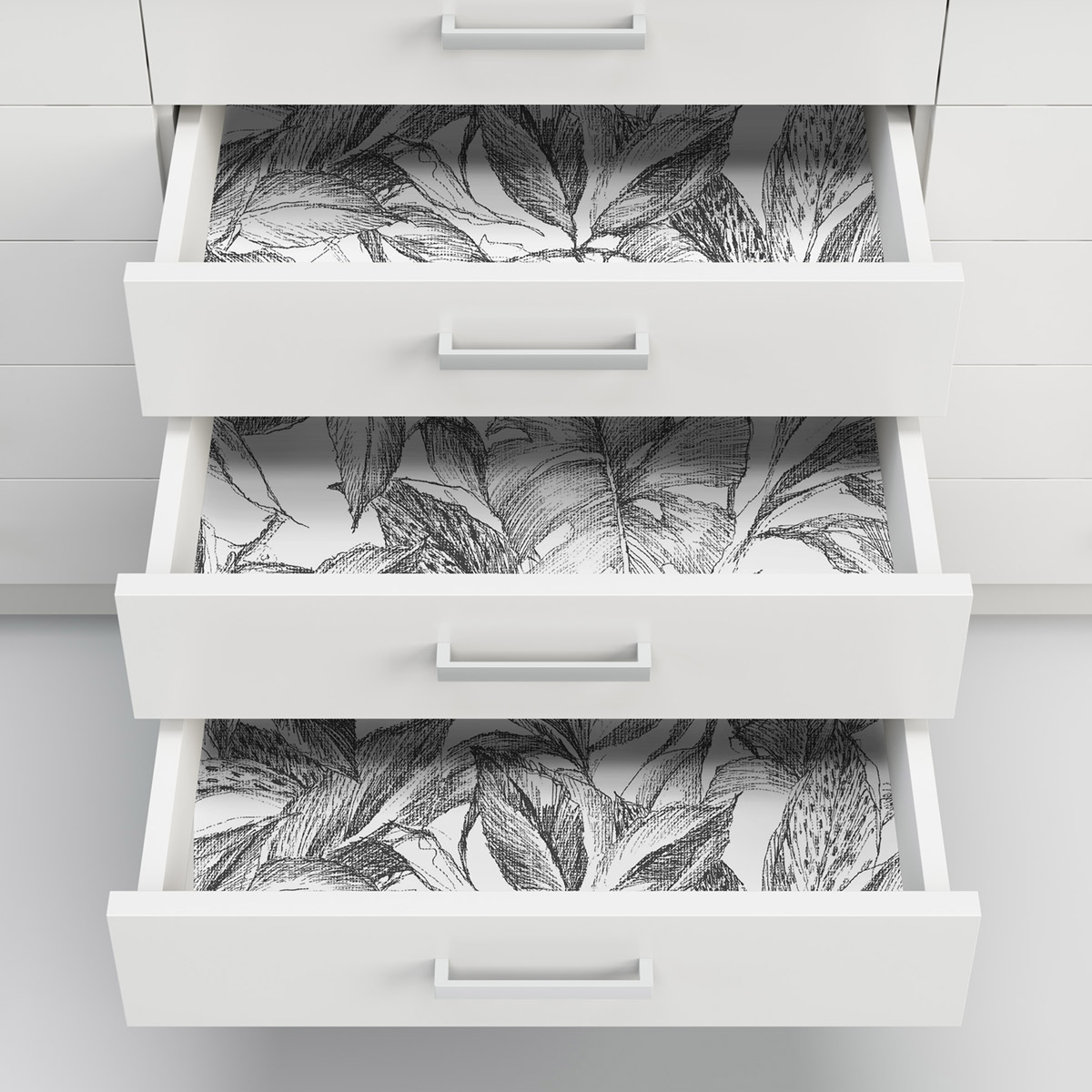 Papier peint adhésif Monstera Canopée noir blanc - Les Adhésifs de Lutèce AMB5| Réf. LTC-NUS3498