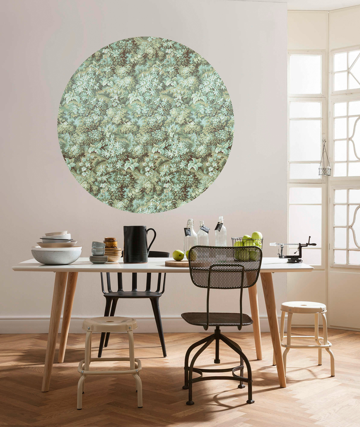 Papier peint adhésif rond Greenery AMB -  Papier peint Komar Dots