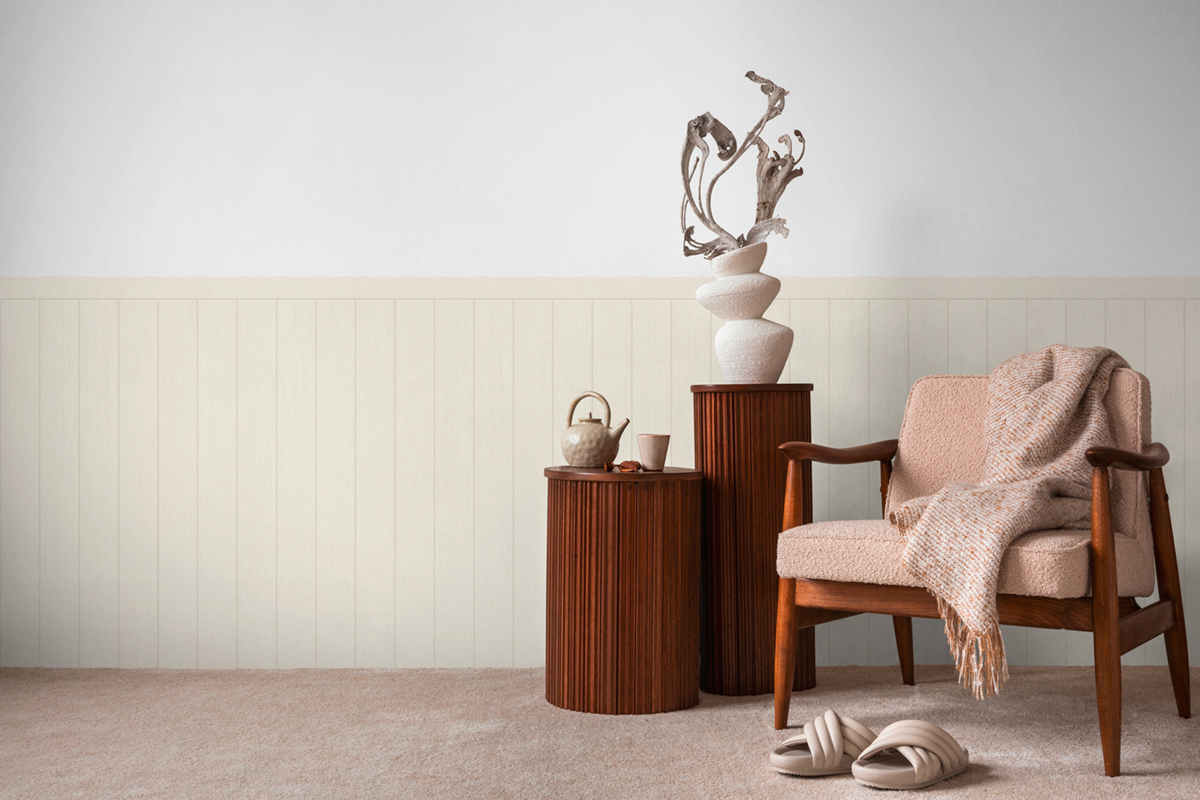 Papier peint Soubassement Lambris Bois blanc cassé - Wallpanel d'A.S. Création AMB3 | Réf. AS-398032