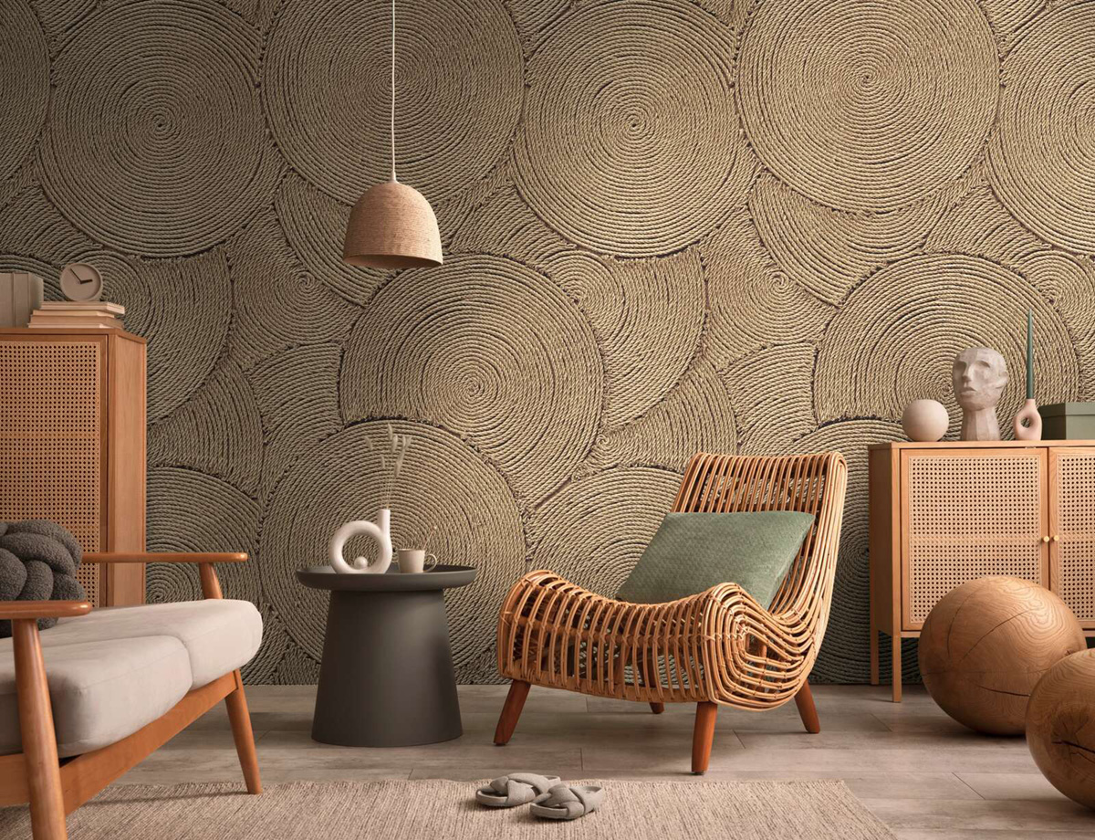 Papier peint panoramique Fibres Tressées beige - Vibes & Styles d'A.S. Création AMB2| Réf. AS-792181