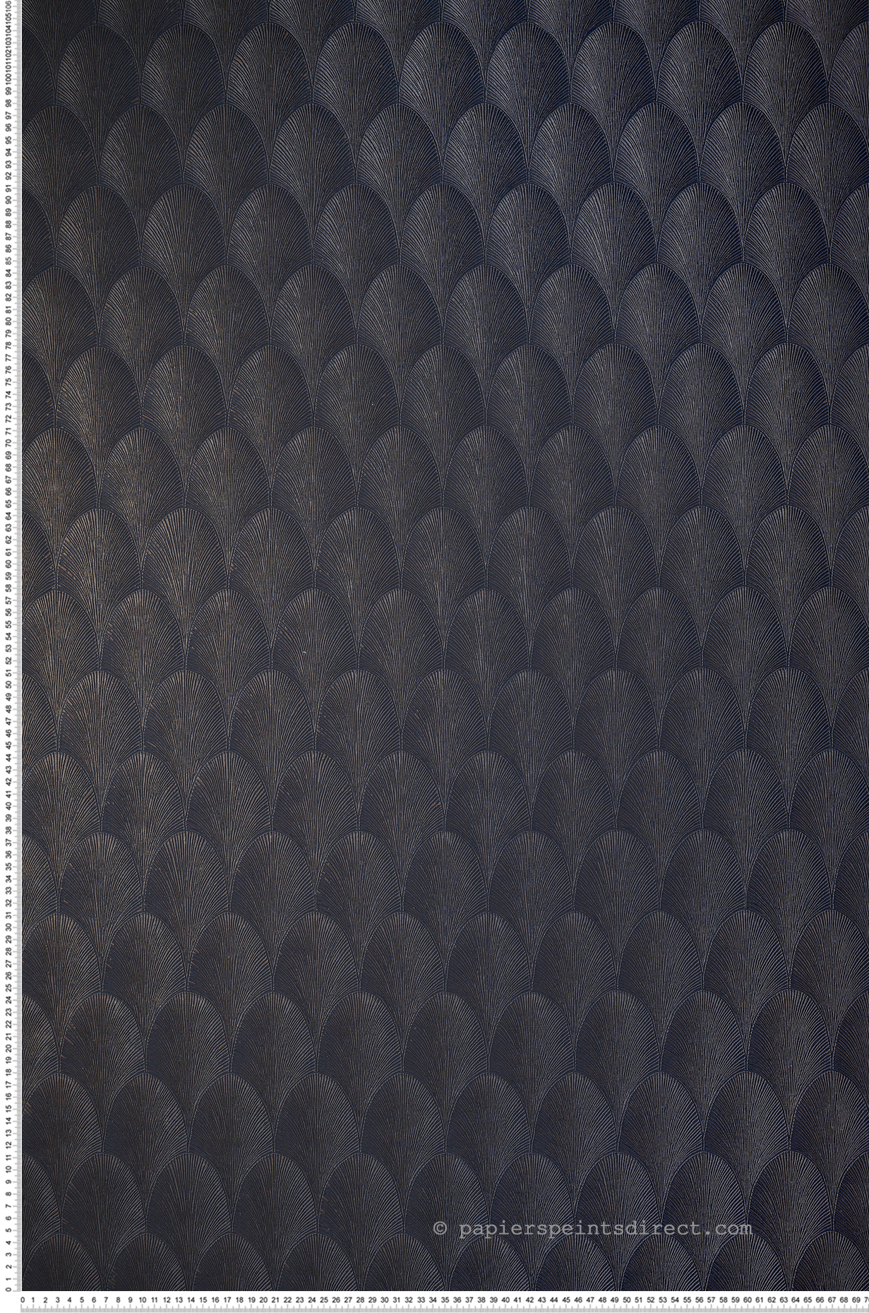 Papier peint Art Déco Tourmaline marine doré - Métal de Casamance | Réf. CAS-75781936