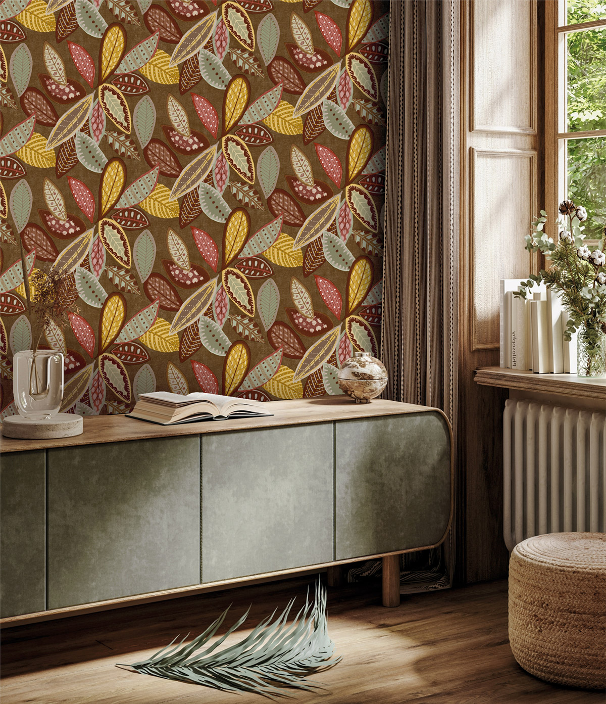 Papier peint Peinture Automne Feuillage jaune marron - Dolce Vita de Lutèce | Réf. LTC-11230808