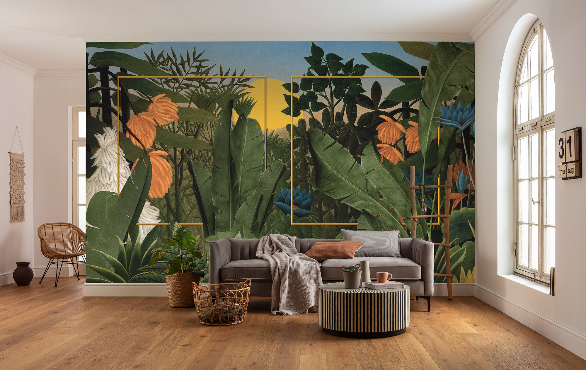 Papier peint panoramique Jungle Cadre Rousseau Remix - Papier peint Komar Flair