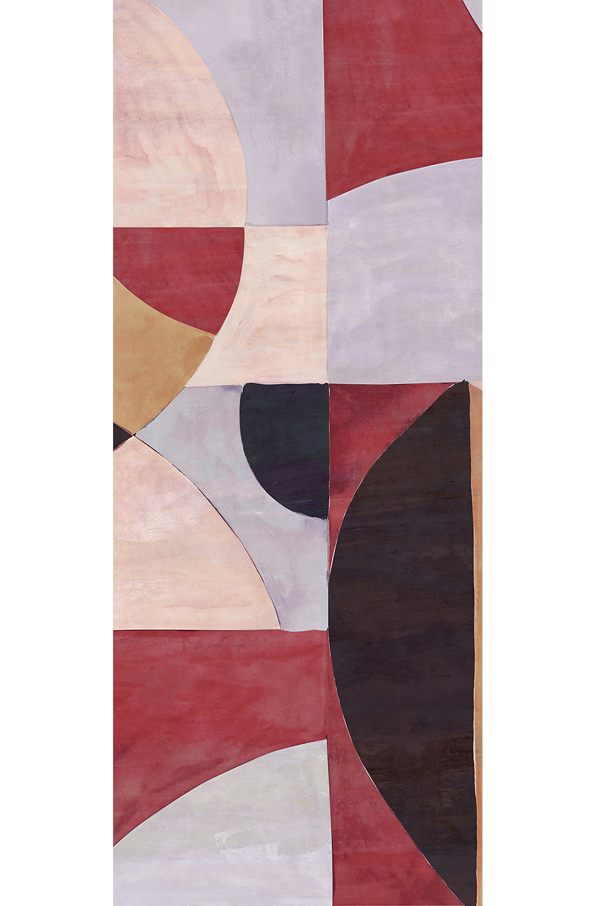 Papier peint panoramique Géométrique Patina bordeaux - B H260 - Wall Designs IV de Masureel | Réf. MAS-DG4ILA1012-260