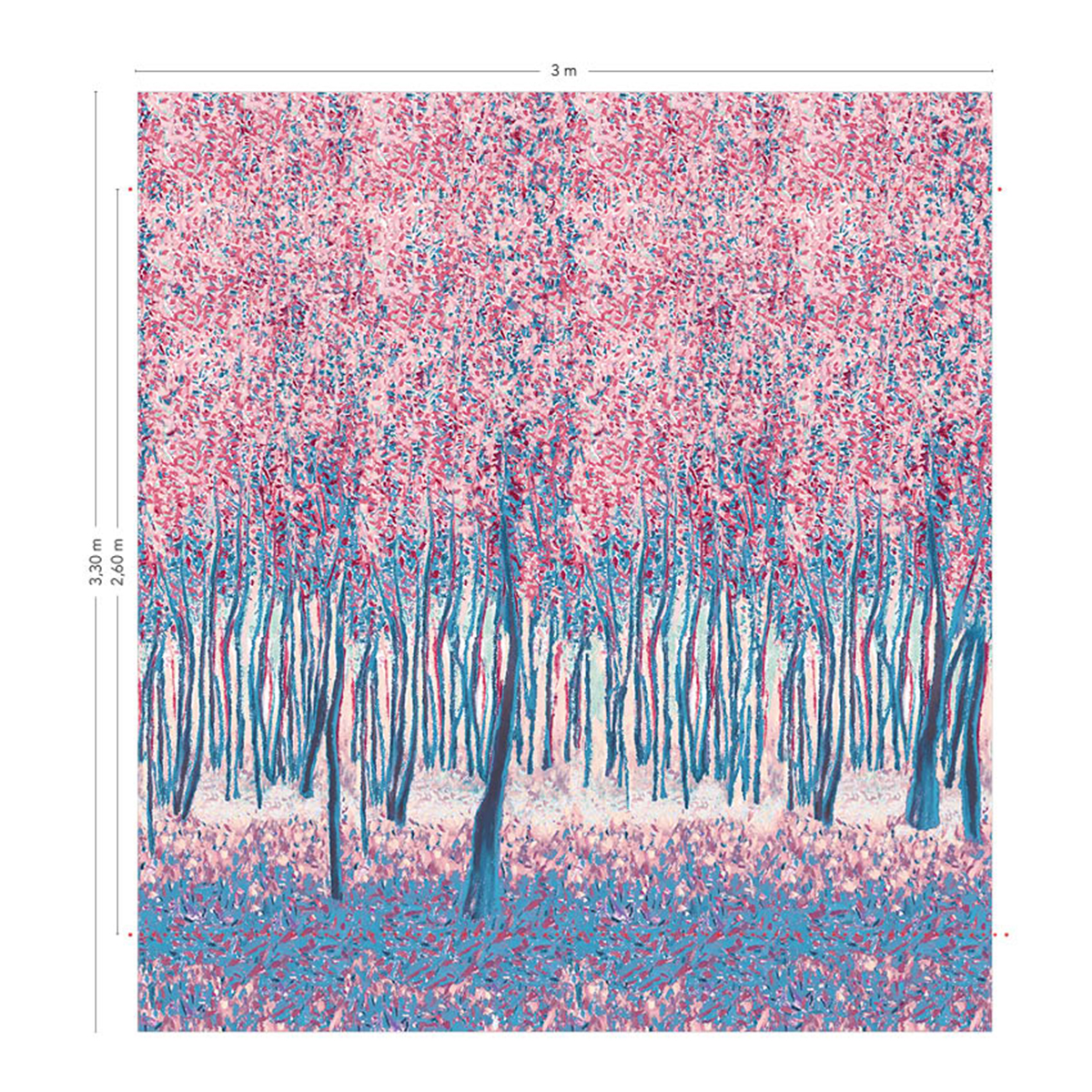 Papier peint panoramique Sylve Décor Rose A+B - 1/2/3/4/5/6 - Isidore Leroy