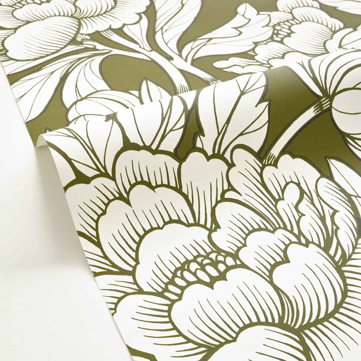 Papier peint Fleur Envergure kaki blanc - XXL de Casélio AMB3 | Réf. XXL104547070