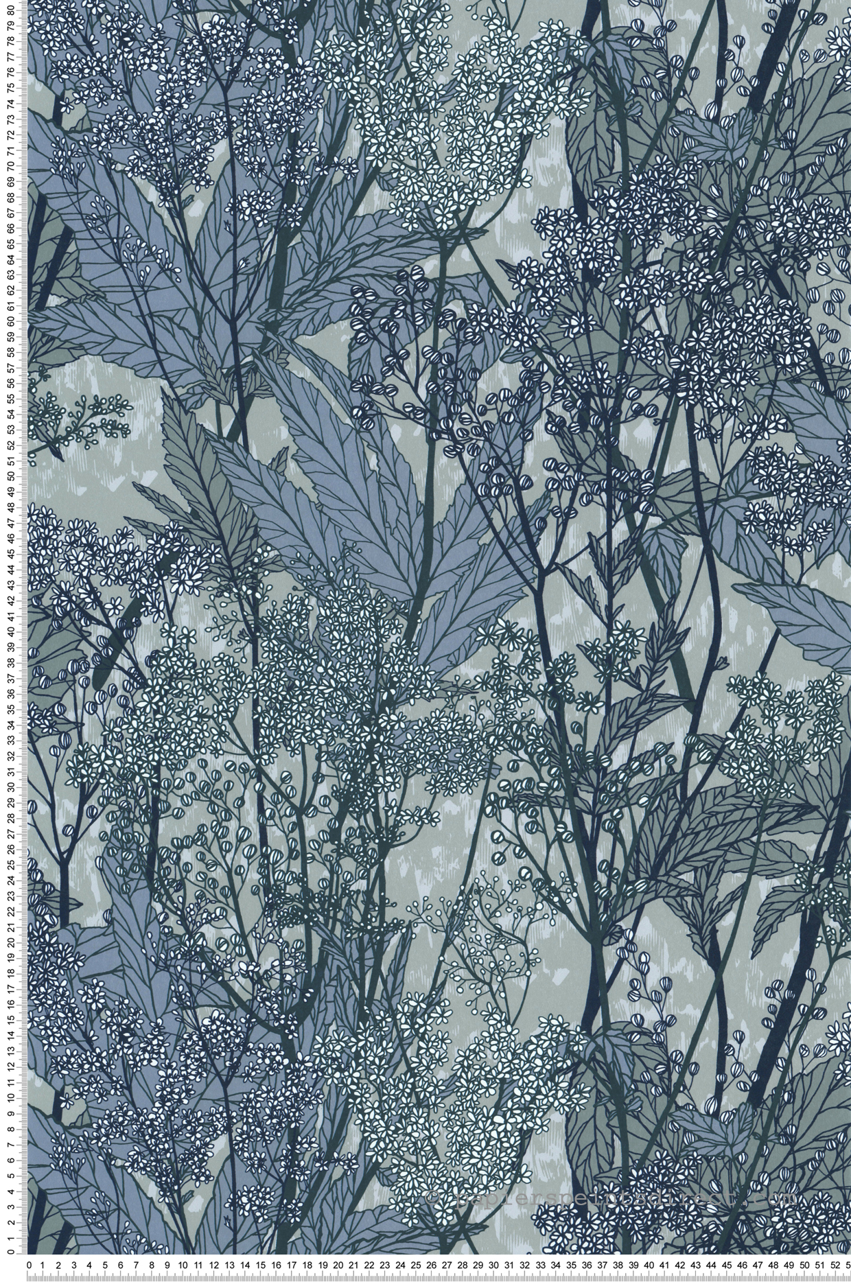 Papier peint Fleur des Champs bleu - Soline de Lutèce | Réf. LTC-51250301